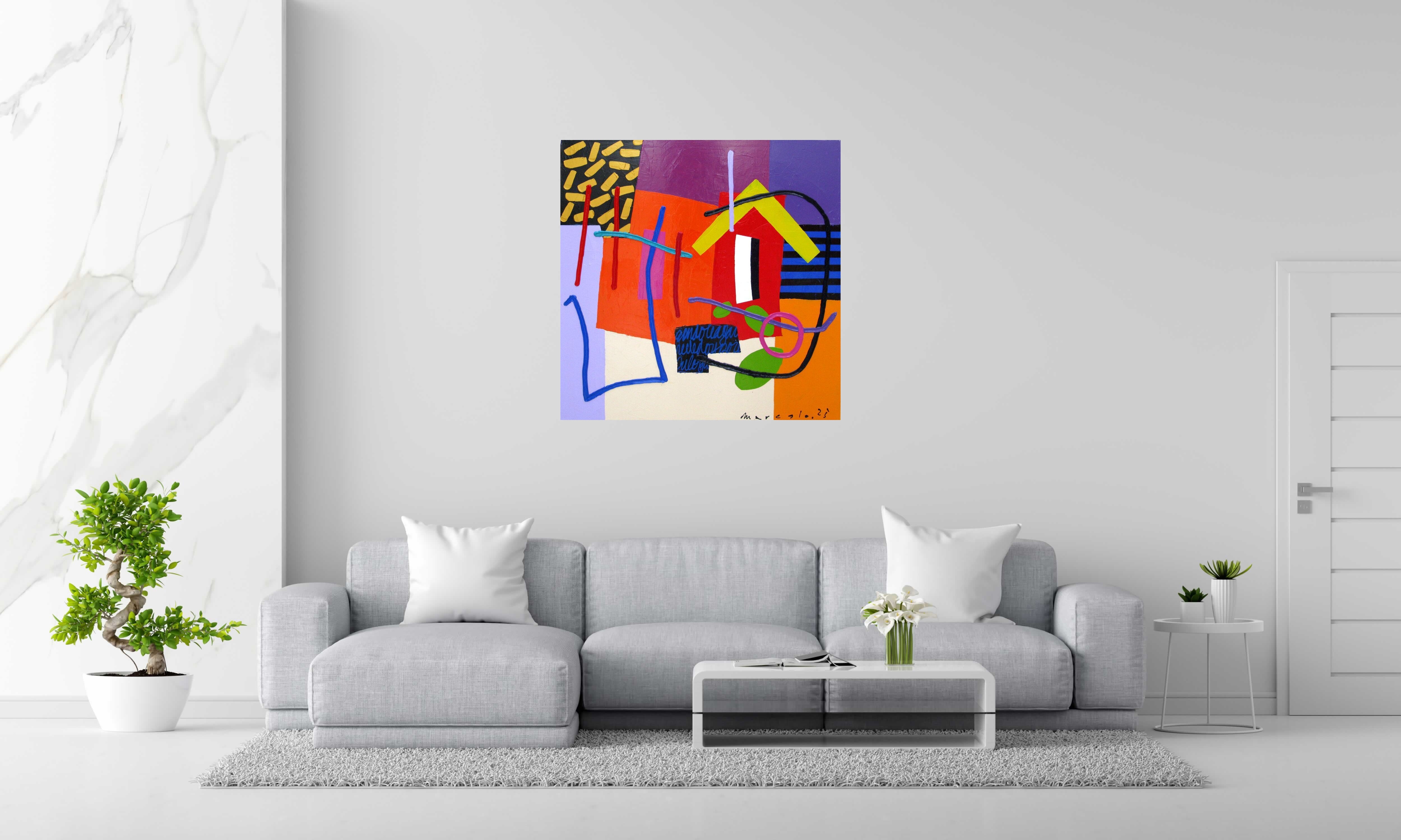 Tableau de MARCELLO CID SAINT JEAN a pour titre  Le monde imaginaire style abstrait dim : MARCELLO CID SAINT JEANprix:850