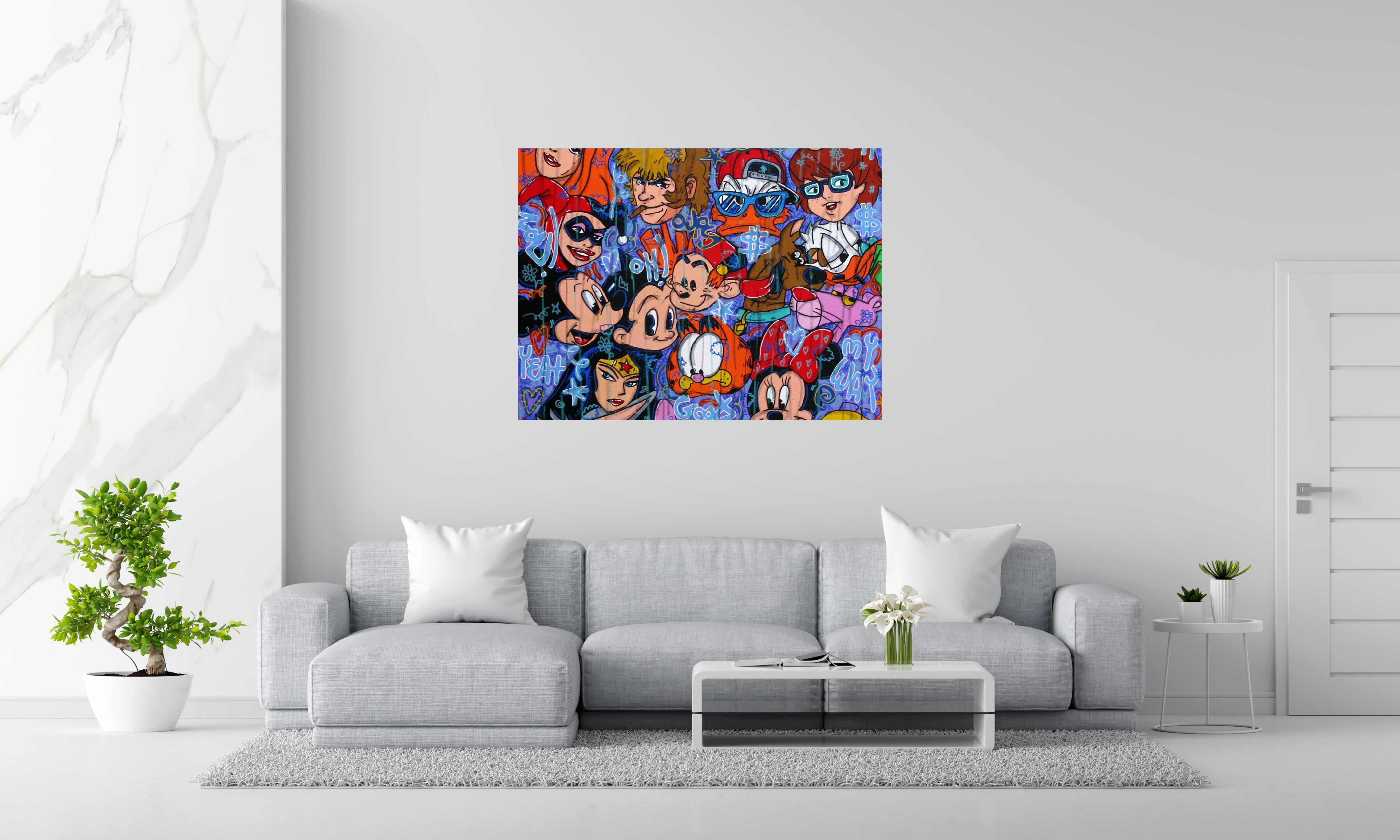 Tableau de RICO SAB a pour titre  Good vibes only style street pop art, street art dim : RICO SABprix:1350