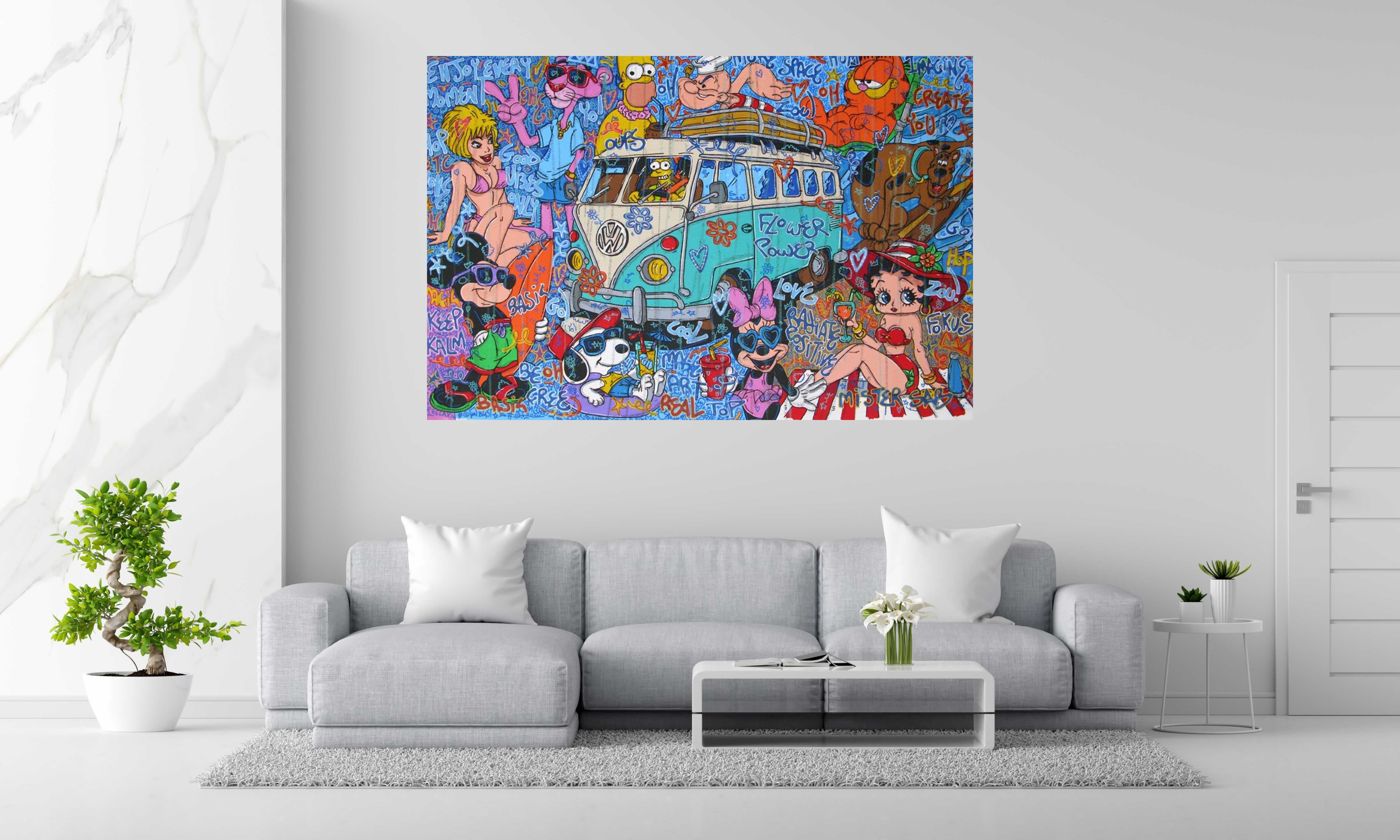 Tableau de RICO SAB a pour titre  Here comes the summer style street pop art, street art dim : RICO SABprix:2200