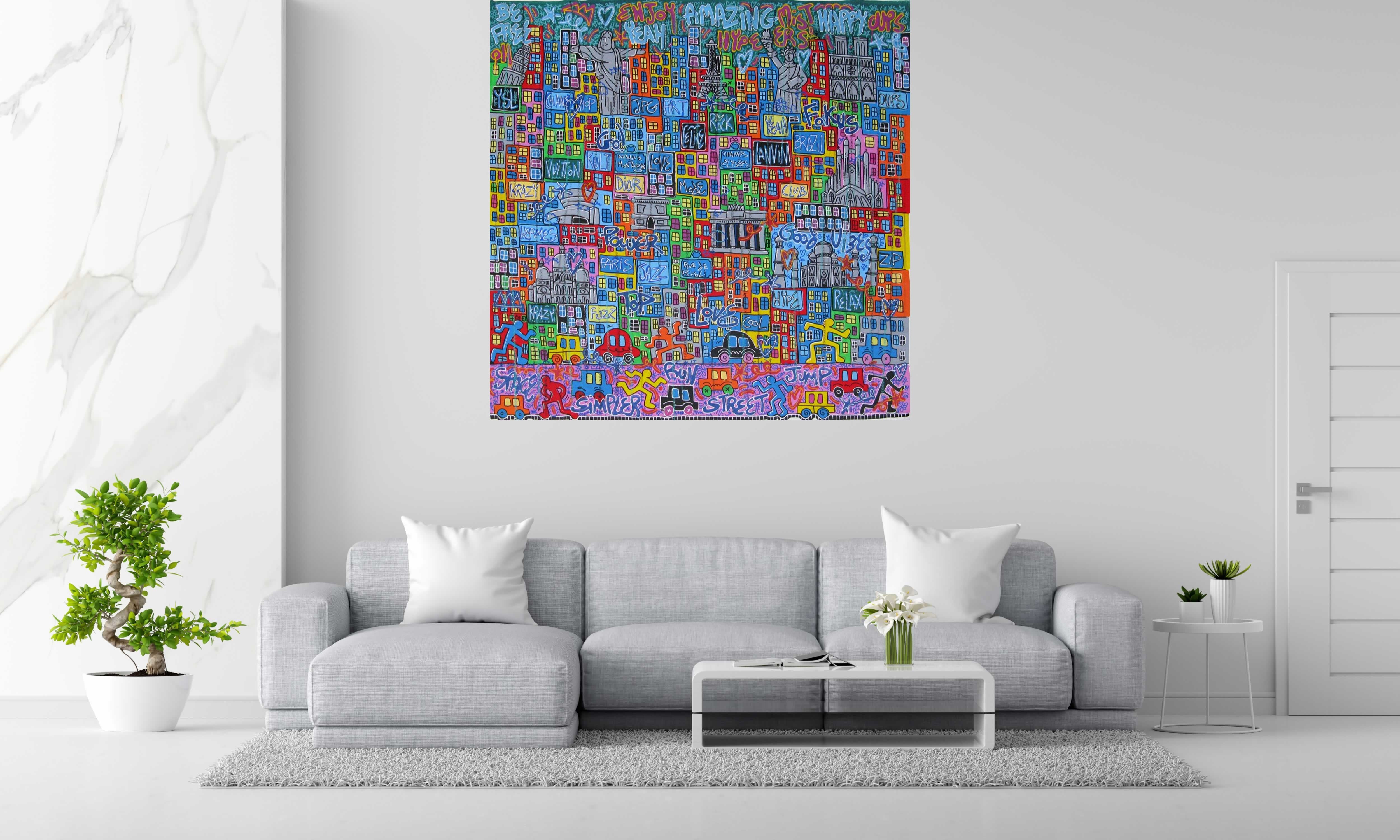 Tableau de RICO SAB a pour titre  Amazing cities style street pop art, street art dim : RICO SABprix:1900