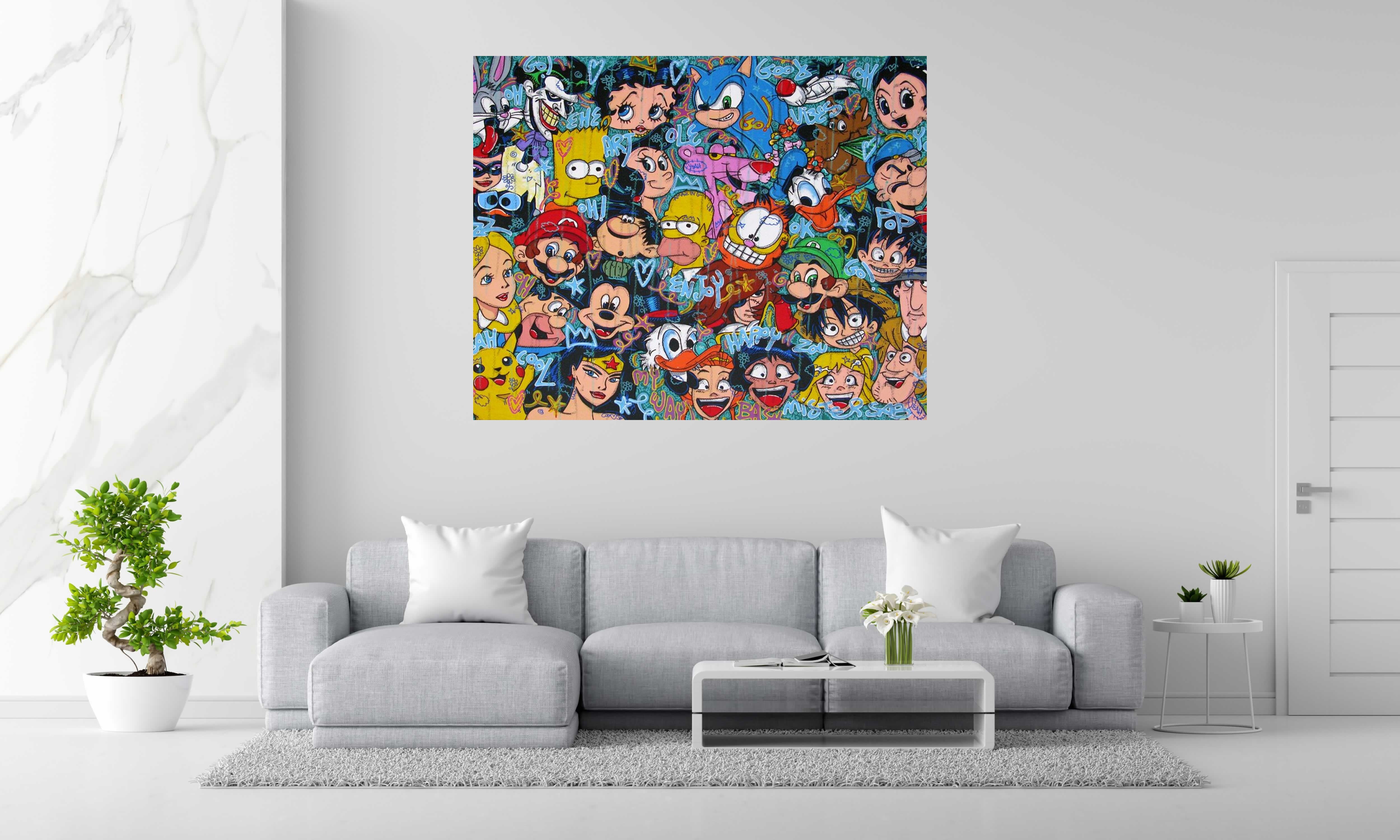 Tableau de RICO SAB a pour titre  My own world #2 style street pop art, street art dim : RICO SABprix:1900