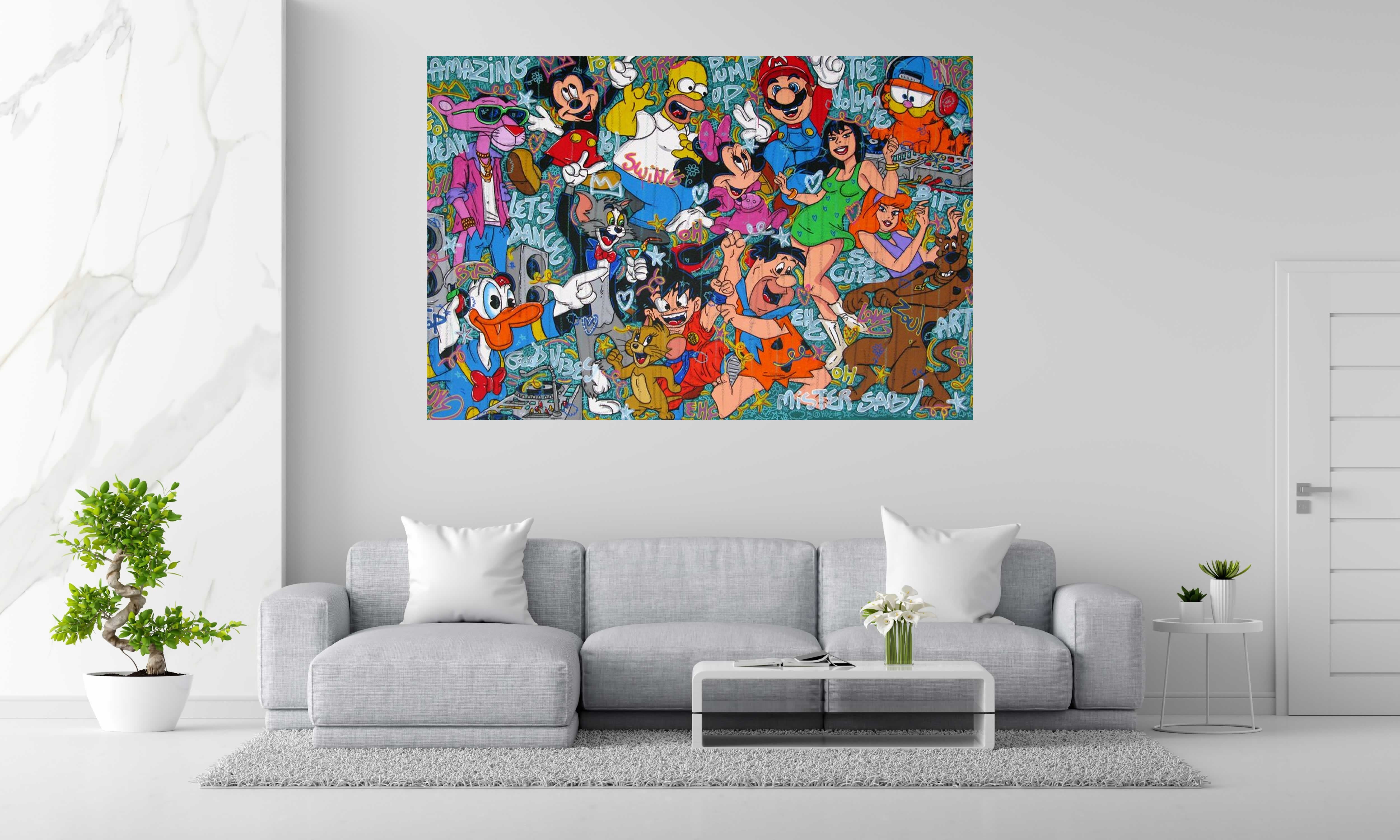 Tableau de RICO SAB a pour titre  Pump up the volume style street pop art, street art dim : RICO SABprix:2200