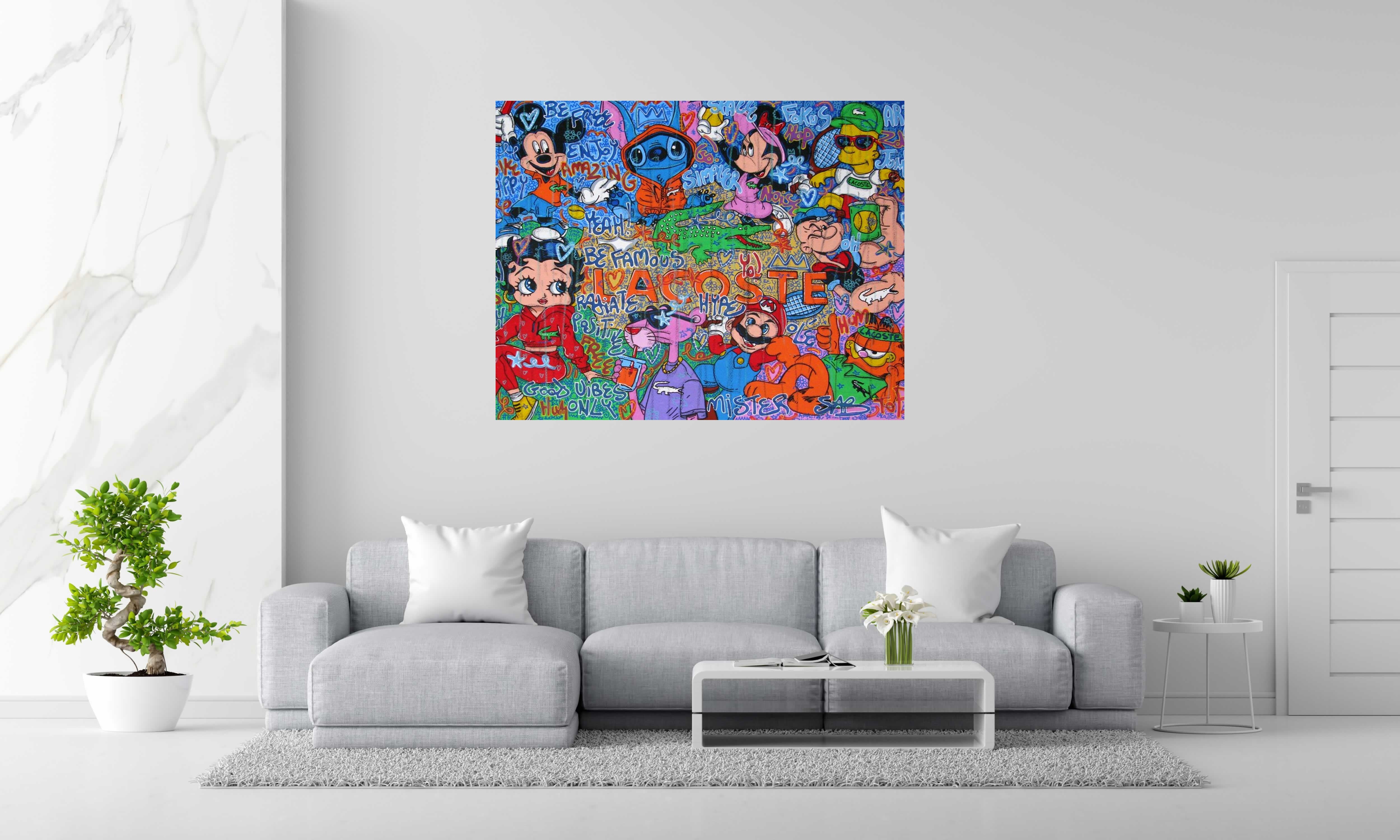Tableau de RICO SAB a pour titre  Lacoste style style street pop art, street art dim : RICO SABprix:1650