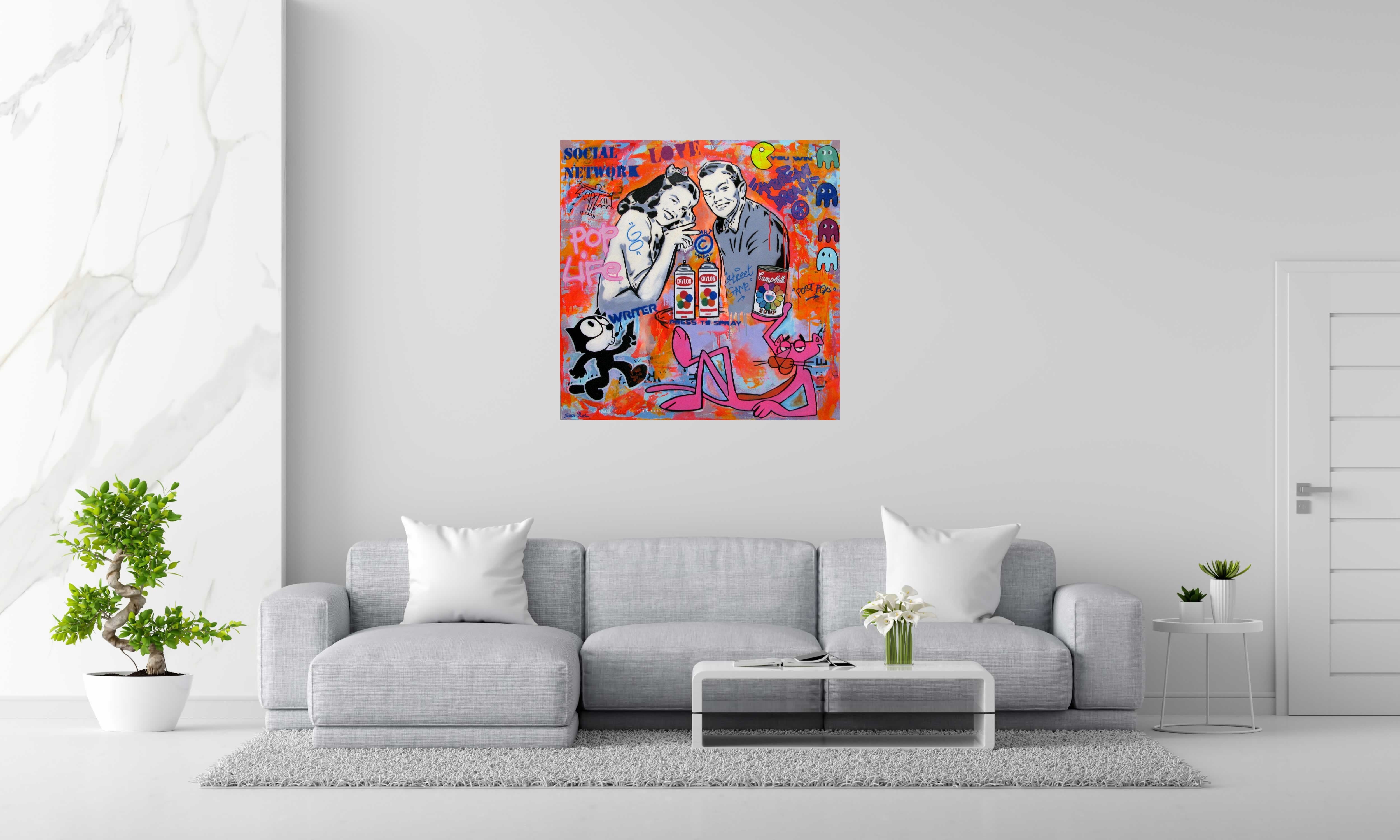 Tableau de SARA CHELOU a pour titre  Pop Culture style street pop art dim : SARA CHELOUprix:1100
