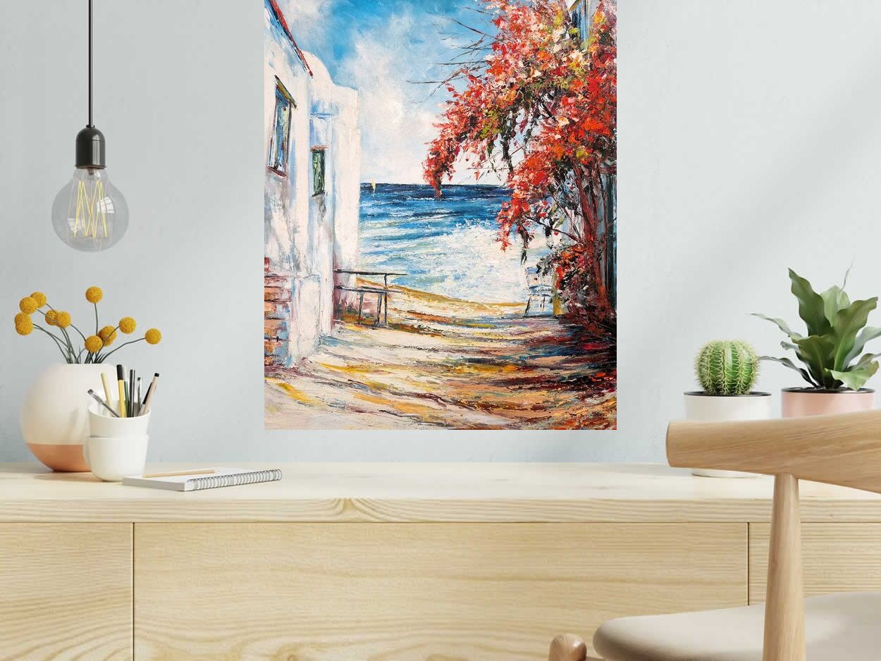 Tableau de PHIL a pour titre  Le Bougainvillier style figuratif dim : PHILprix:350