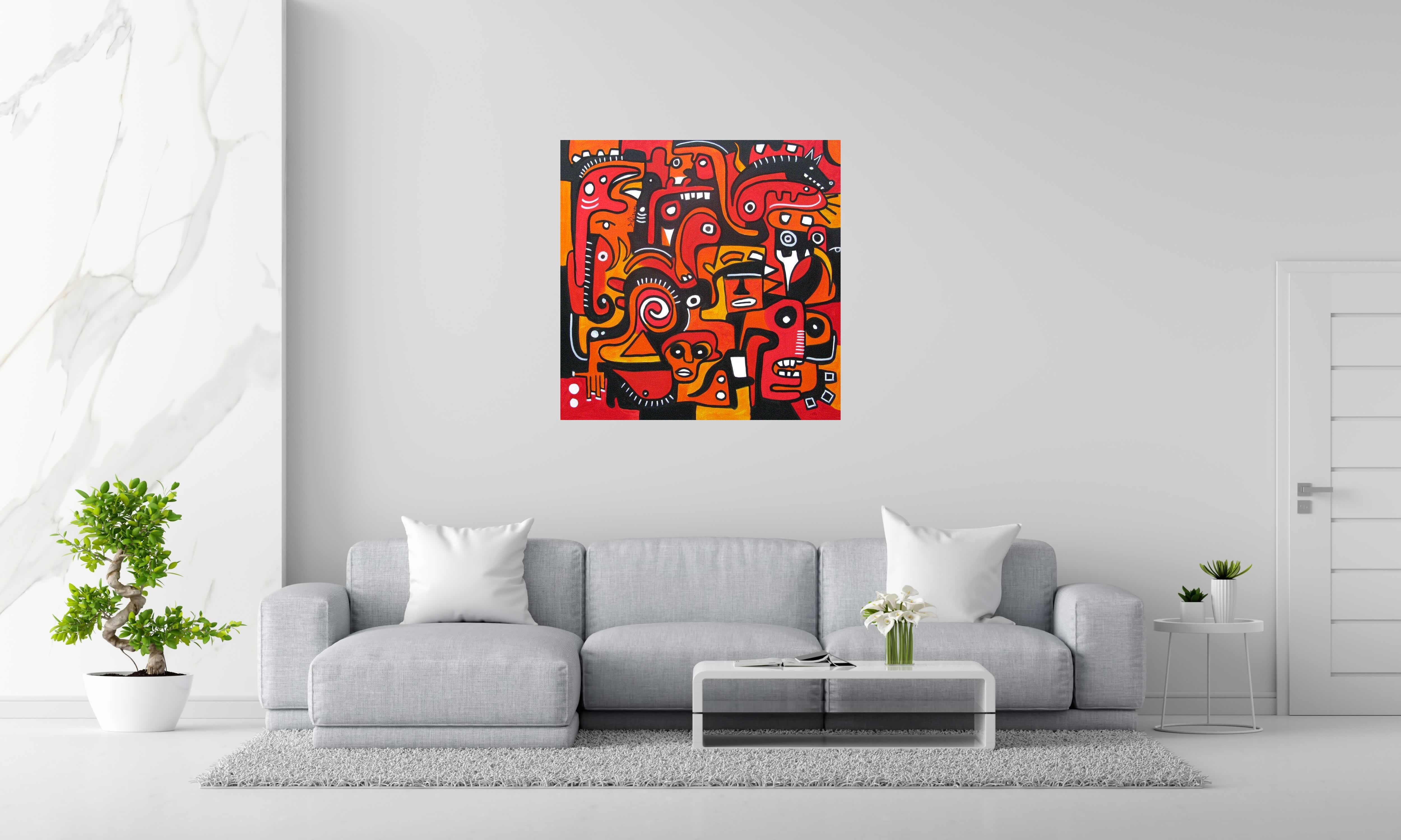 Tableau de Daniel De POLIGNAC a pour titre  Red Jungle style graphique dim : Daniel De POLIGNACprix:850