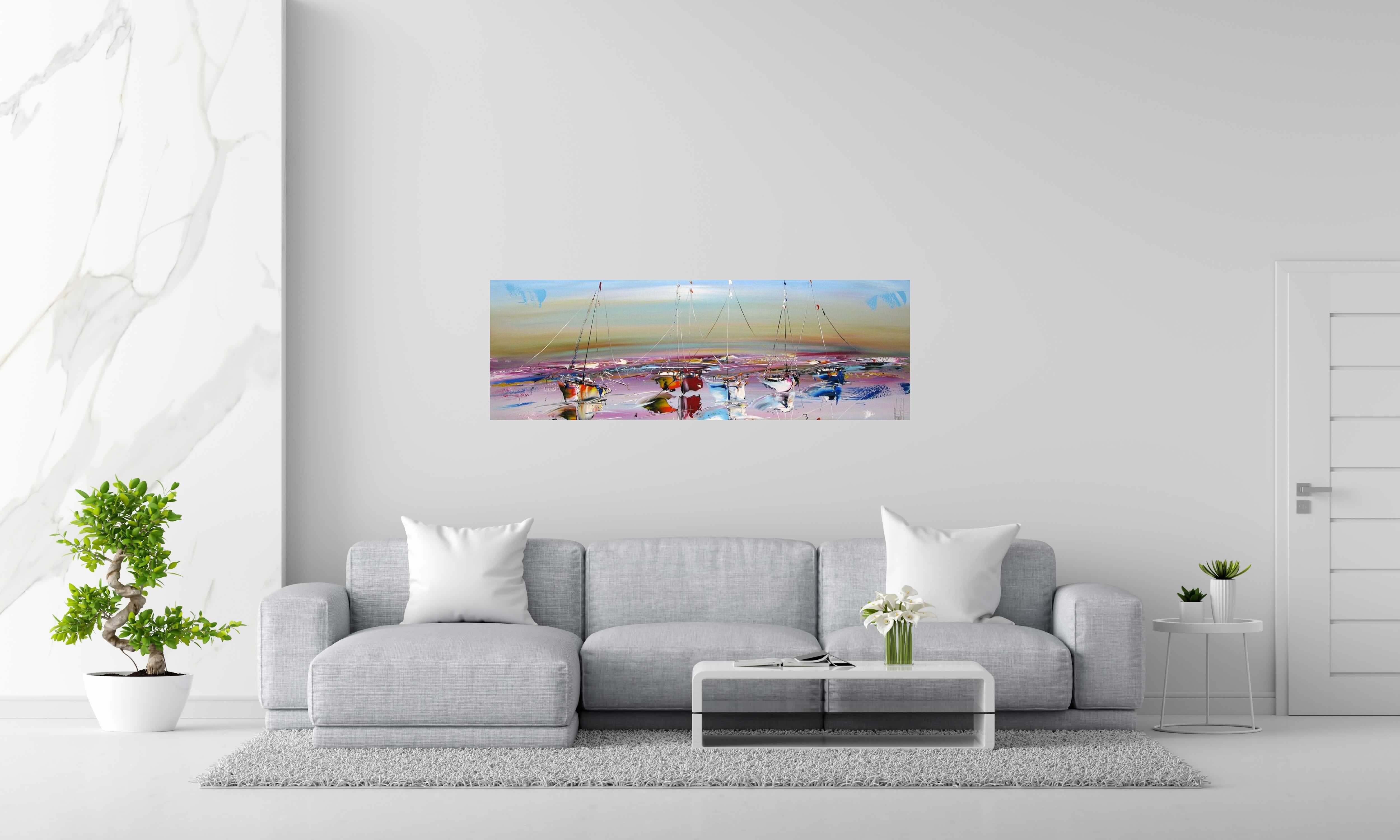 Tableau de F. BOUTET a pour titre  MARINE ABSTRAITE 2025-105 style figuratif dim : F. BOUTETprix:900