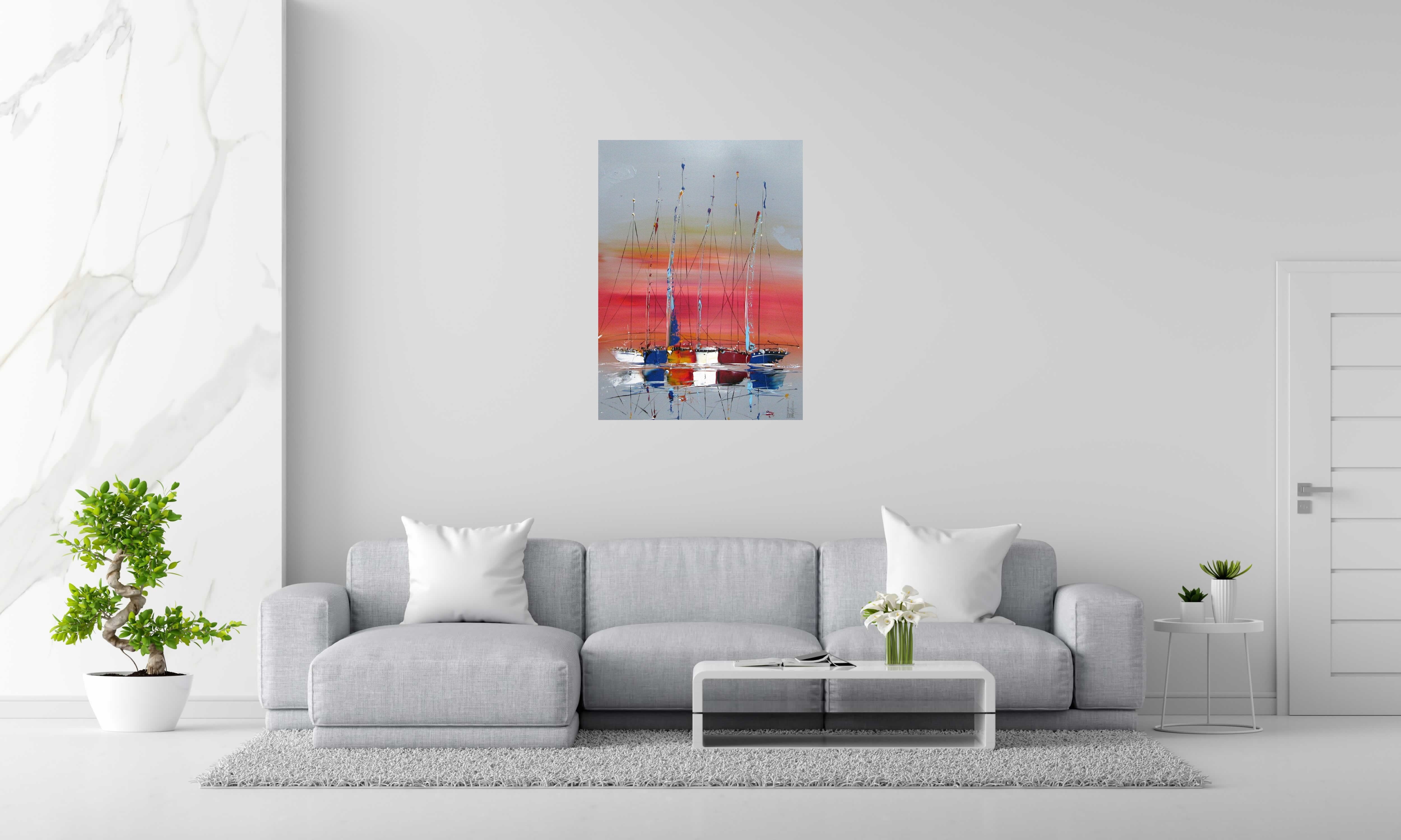 Tableau de F. BOUTET a pour titre  MARINE ABSTRAITE 2025-107 style figuratif dim : F. BOUTETprix:800