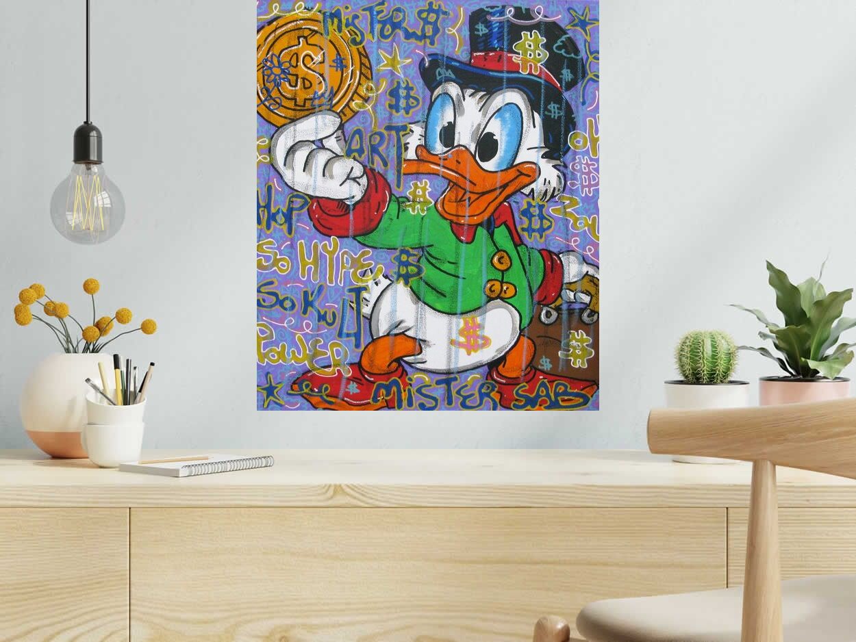 Tableau de RICO SAB a pour titre  Hey picsou style street pop art, street art dim : RICO SABprix:290