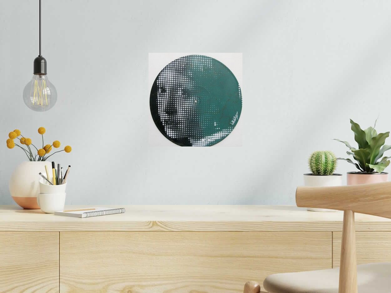 Tableau de WAWAPOD a pour titre  Vermeer vert style street pop art, graphique dim : WAWAPODprix:120