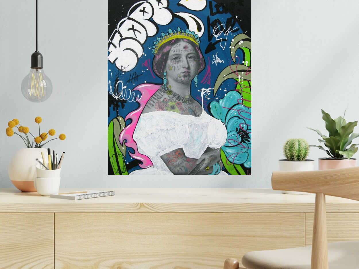 Tableau de LN LE PAPE a pour titre  Kurt style street pop art dim : LN LE PAPEprix:300