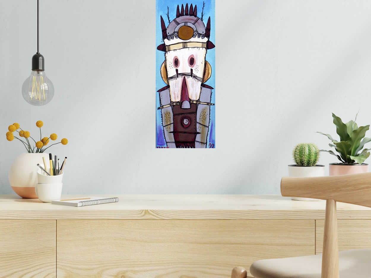 Tableau de TAREK a pour titre  Mask allongé 2 style street art dim : TAREKprix:400
