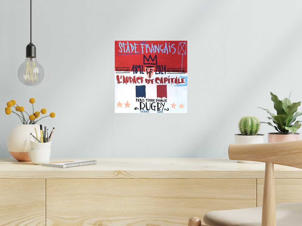 Tableau de TAREK a pour titre  L'audace est capitale style street art dim : TAREKprix:350