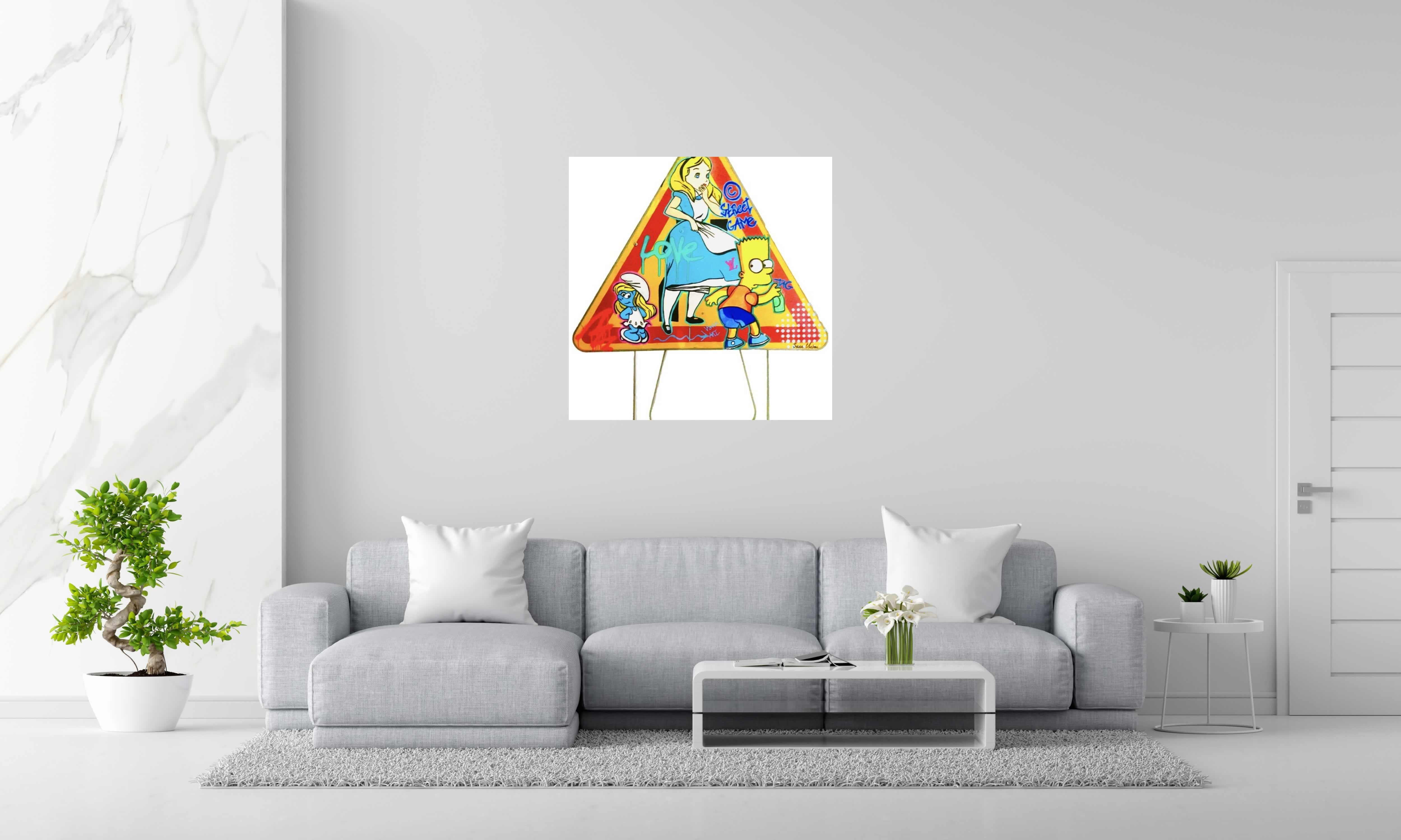 Tableau de SARA CHELOU a pour titre  Street game panneau style street pop art dim : SARA CHELOUprix:900