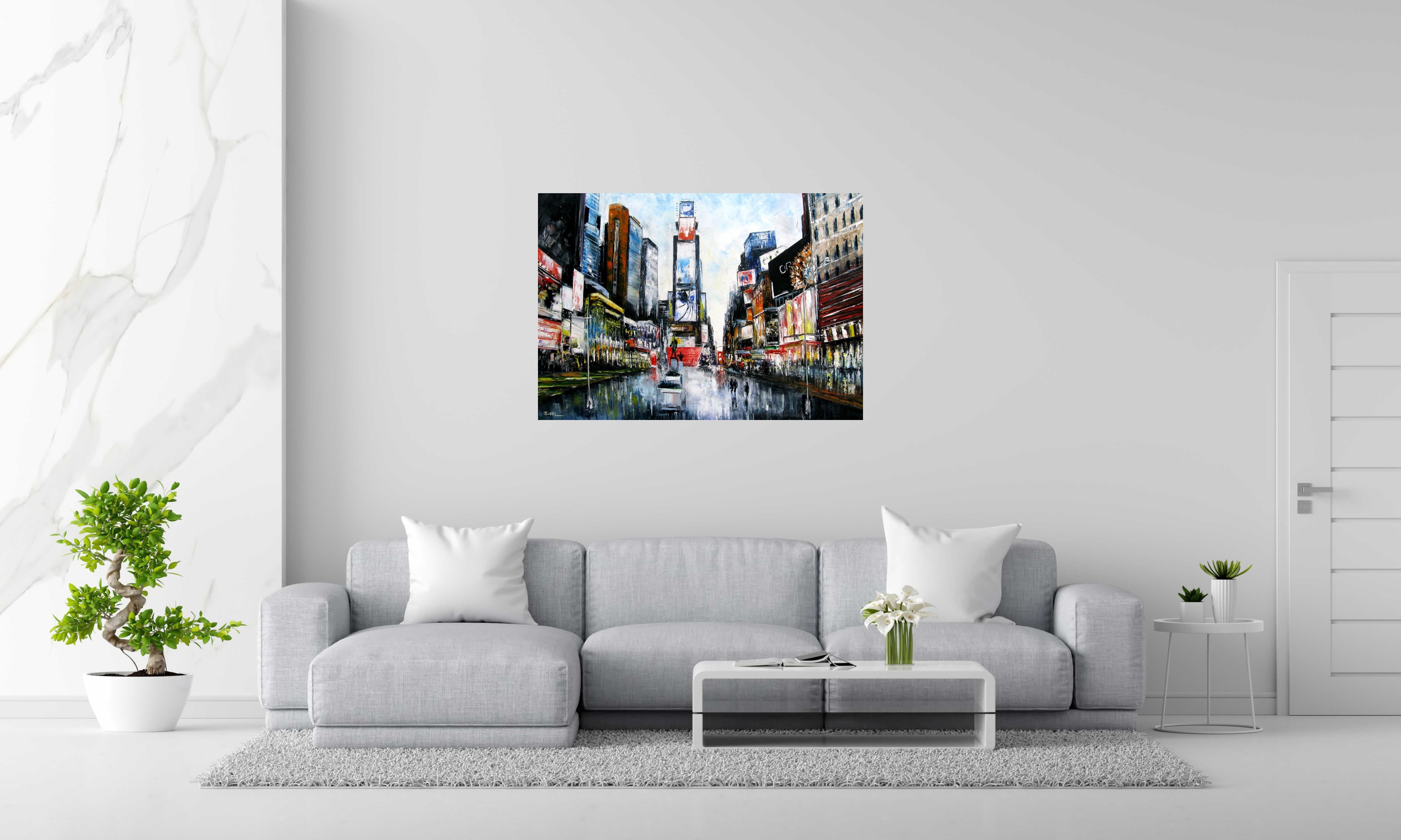 Tableau de PHIL a pour titre  Au centre de Time Square style figuratif dim : PHILprix:850