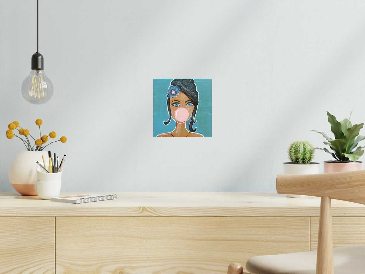 Tableau de CACOU a pour titre  MISS BULLE style graphique dim : CACOUprix:80