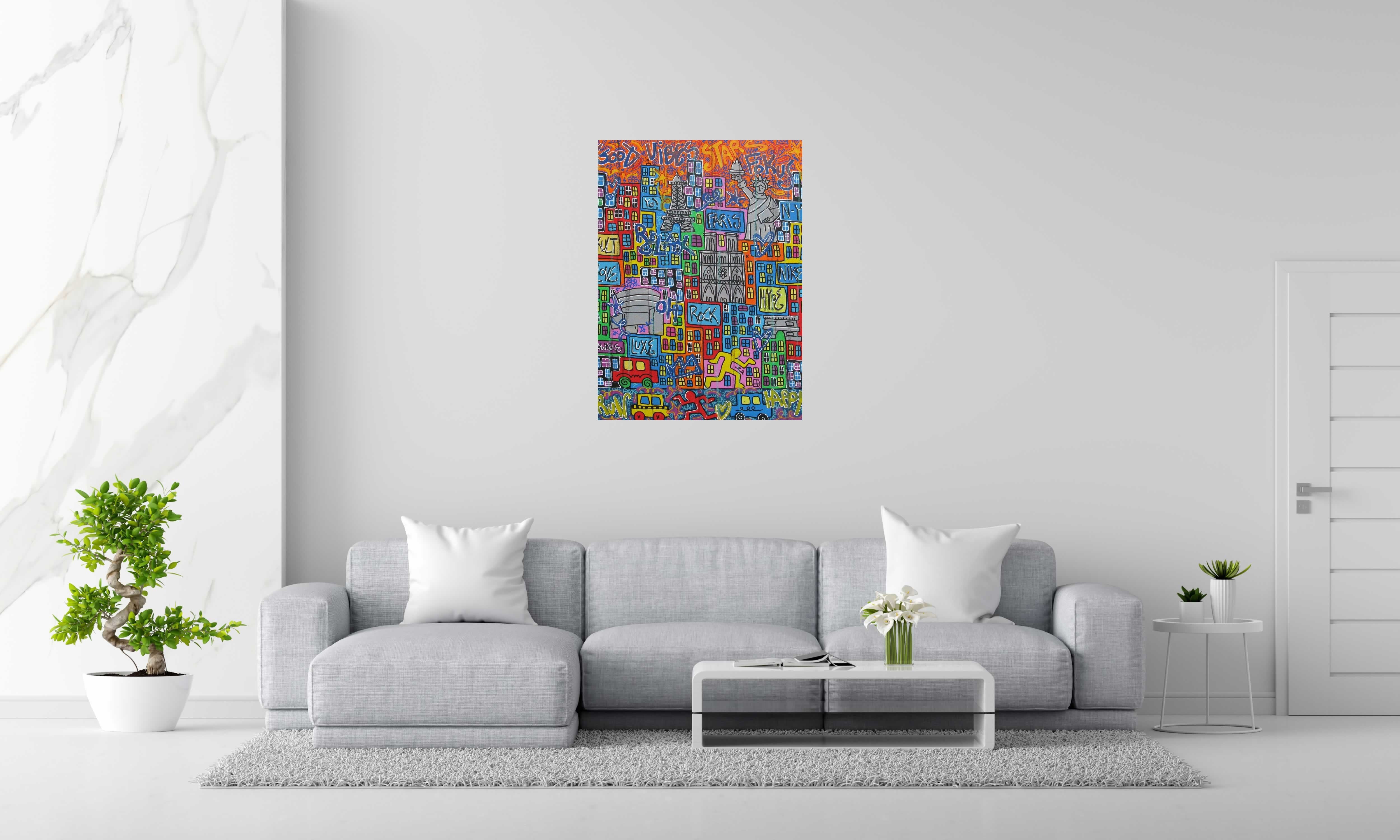 Tableau de RICO SAB a pour titre  Paris New york style street pop art, street art dim : RICO SABprix:800