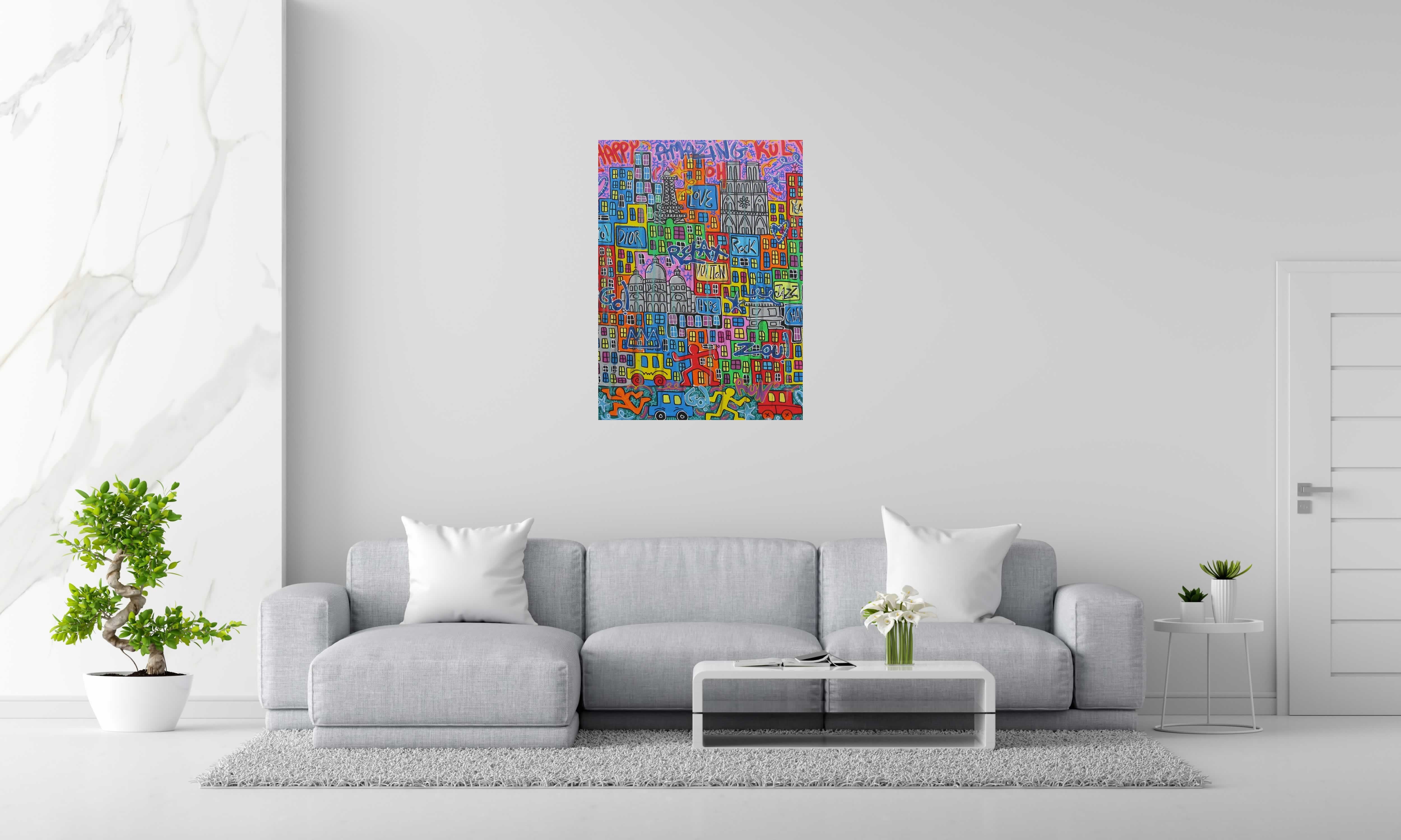 Tableau de RICO SAB a pour titre  Amazing Paris style street pop art, street art dim : RICO SABprix:800