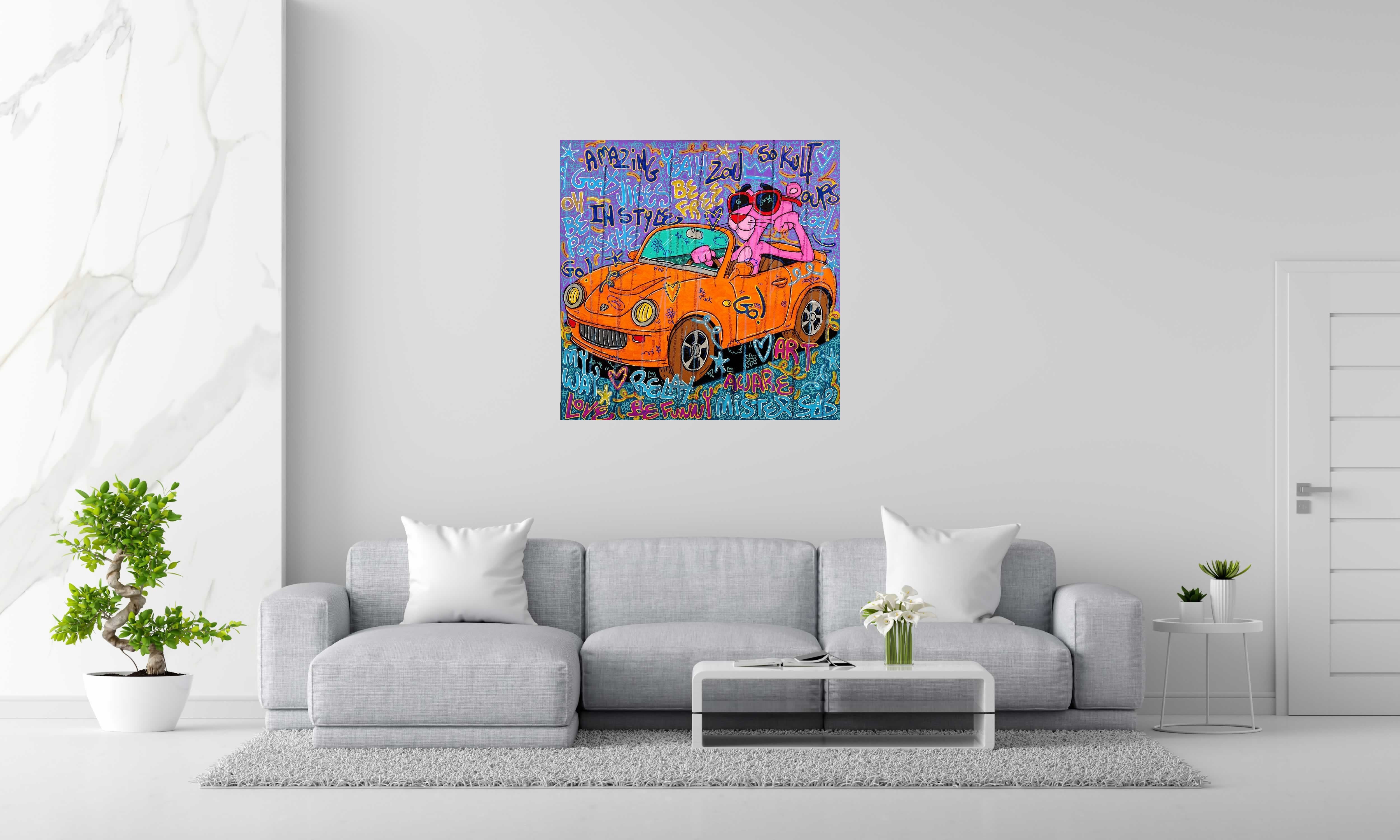 Tableau de RICO SAB a pour titre  So kult Pink Panthere style street pop art, street art dim : RICO SABprix:950
