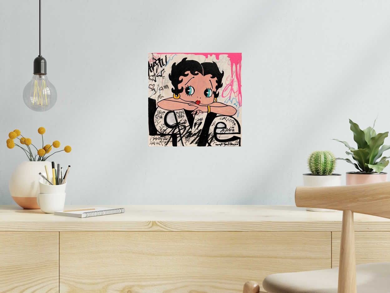 Tableau de PATRICIA GADISSEUR a pour titre  Love Betty style street pop art, graffiti dim : PATRICIA GADISSEURprix:190