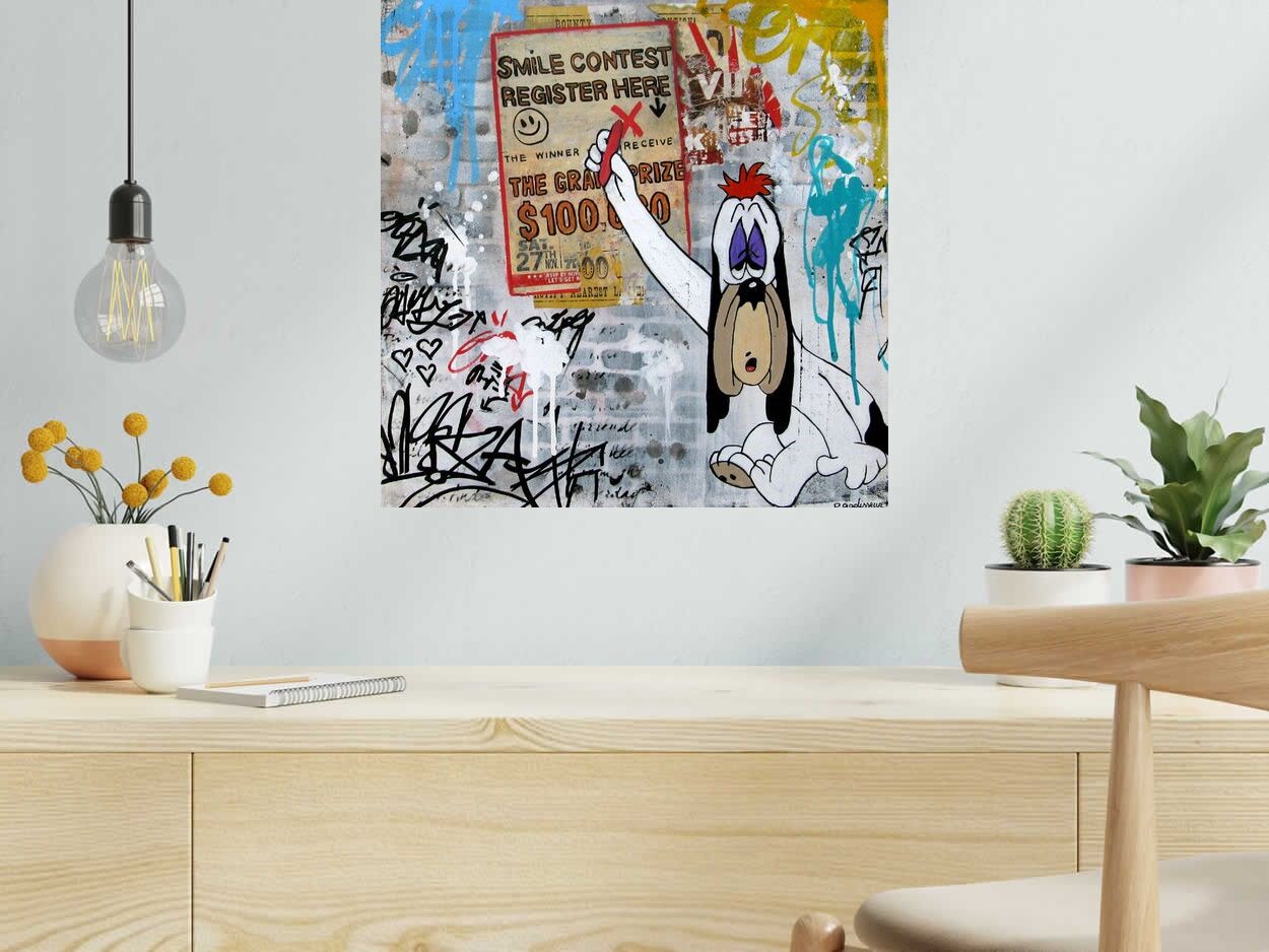 Tableau de PATRICIA GADISSEUR a pour titre  Smile contest style street pop art, graffiti dim : PATRICIA GADISSEURprix:320