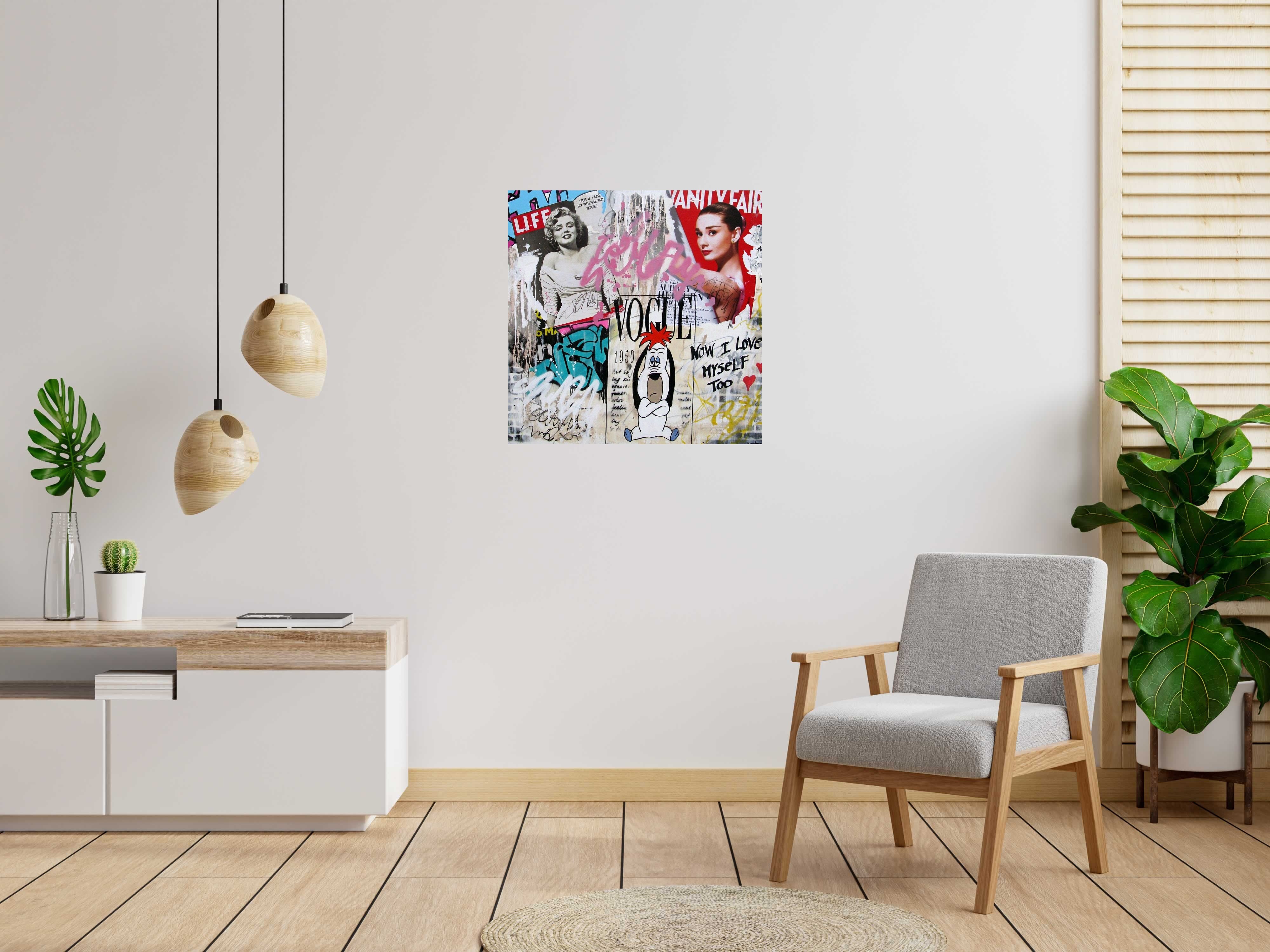 Tableau de PATRICIA GADISSEUR a pour titre  Vanity Fair style graffiti, street pop art dim : PATRICIA GADISSEURprix:700