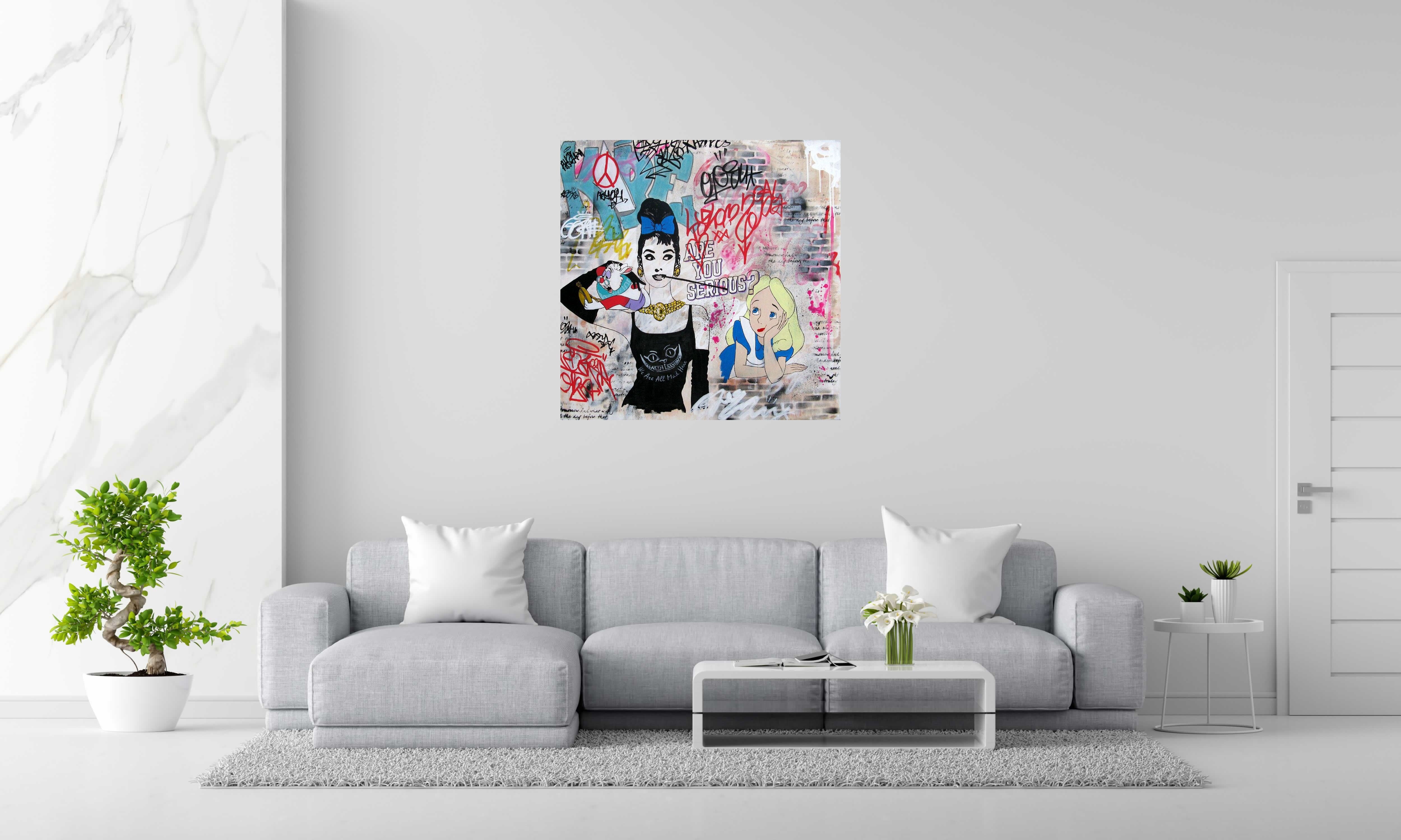 Tableau de PATRICIA GADISSEUR a pour titre  Are you Serious style graffiti, street pop art dim : PATRICIA GADISSEURprix:900