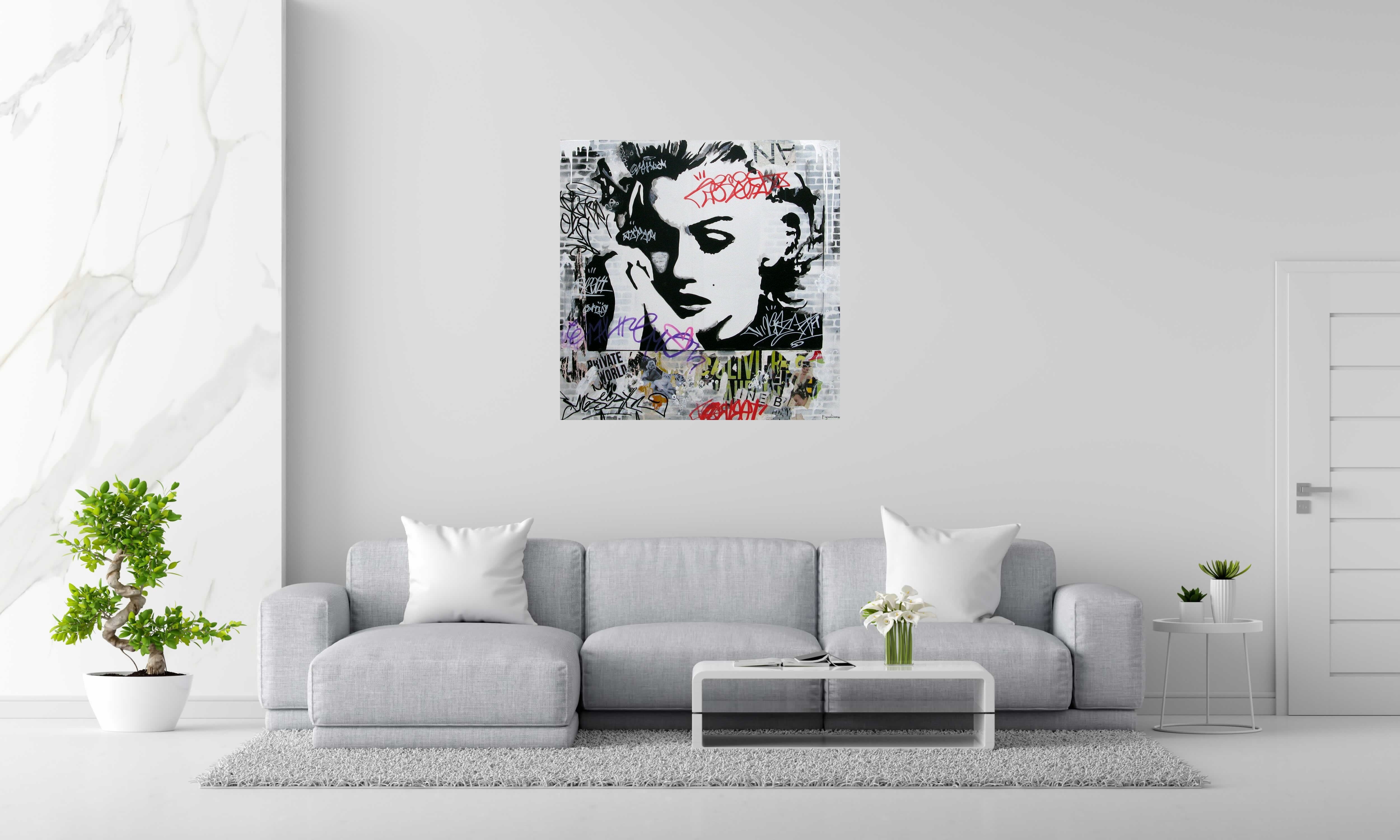 Tableau de PATRICIA GADISSEUR a pour titre  Private world style graffiti, street pop art dim : PATRICIA GADISSEURprix:900