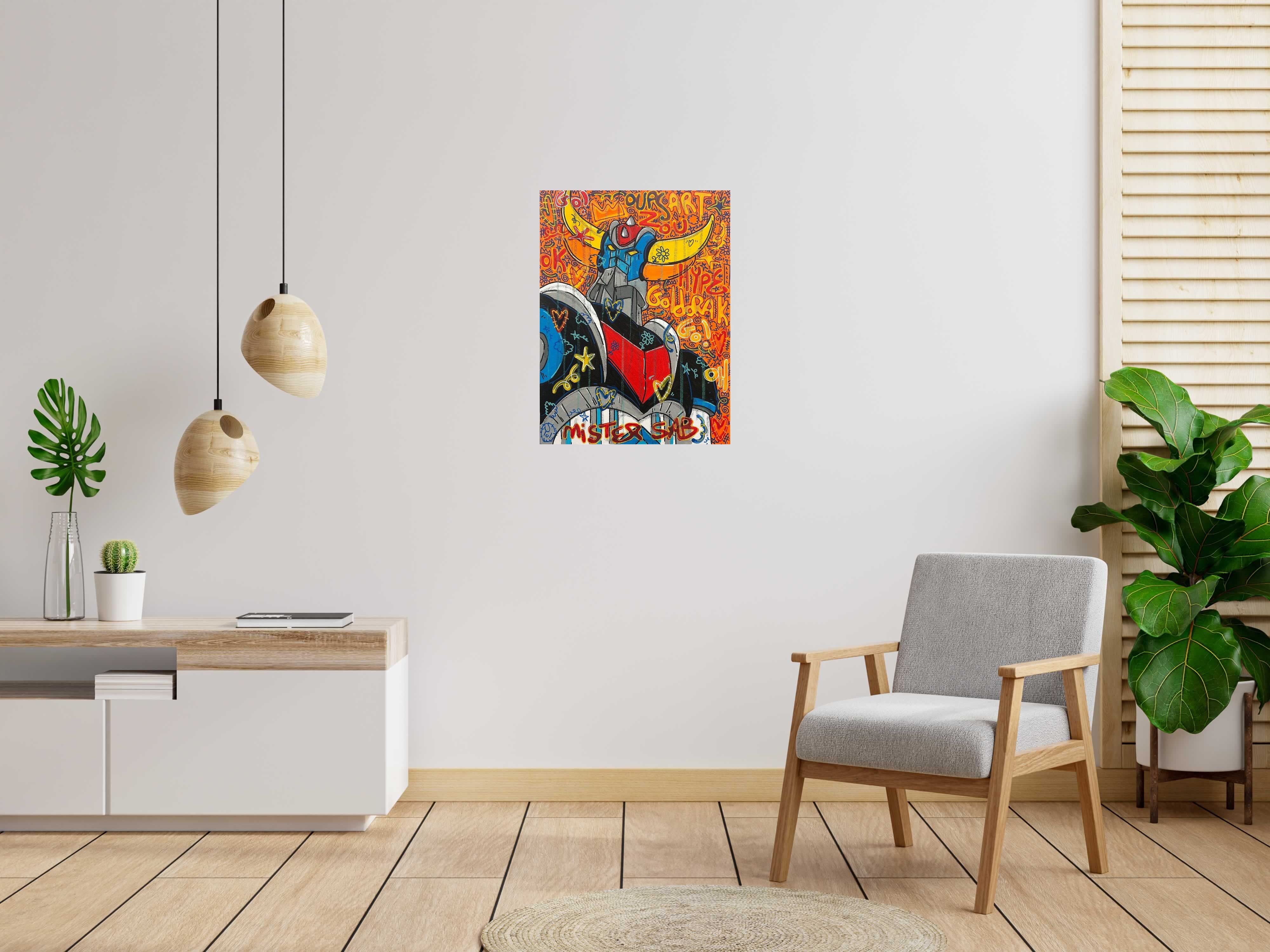 Tableau de RICO SAB a pour titre  Goldorak Go style street pop art dim : RICO SABprix:450