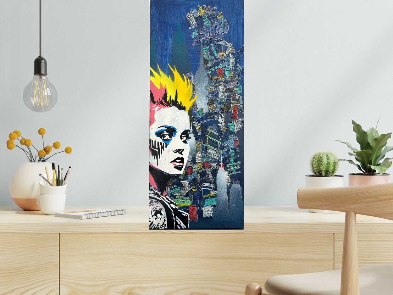 Tableau de Craig & Emer a pour titre  Blue Sky style graffiti, street art dim : Craig & Emerprix:230