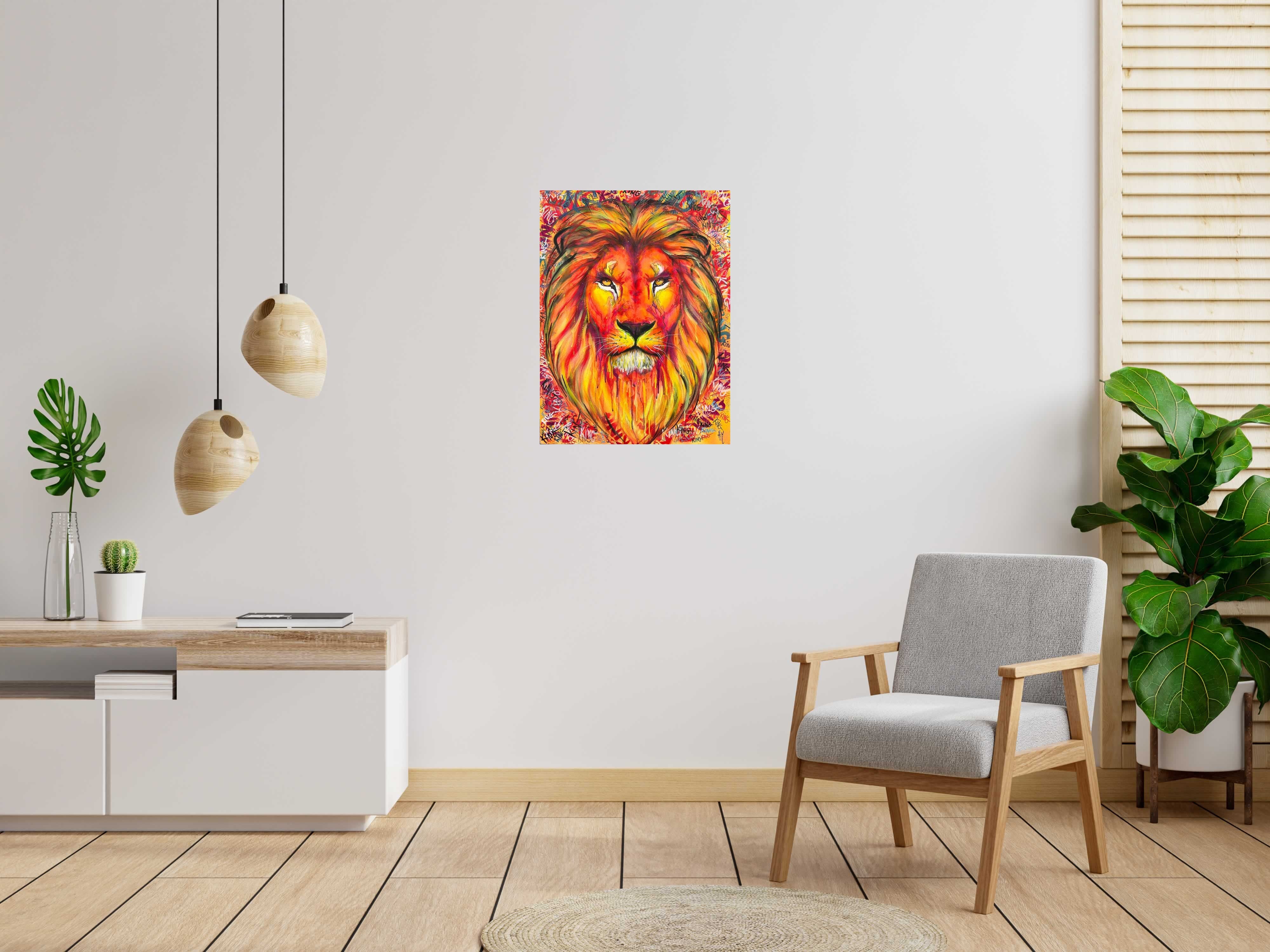 Tableau de ART HM a pour titre  Lion King 3D style figuratif, graphique dim : ART HMprix:700