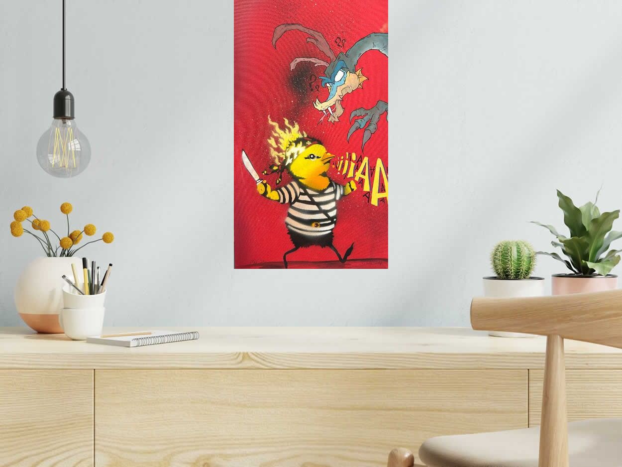 Tableau de Craig & Emer a pour titre  Red Attack style graffiti, street art dim : Craig & Emerprix:200