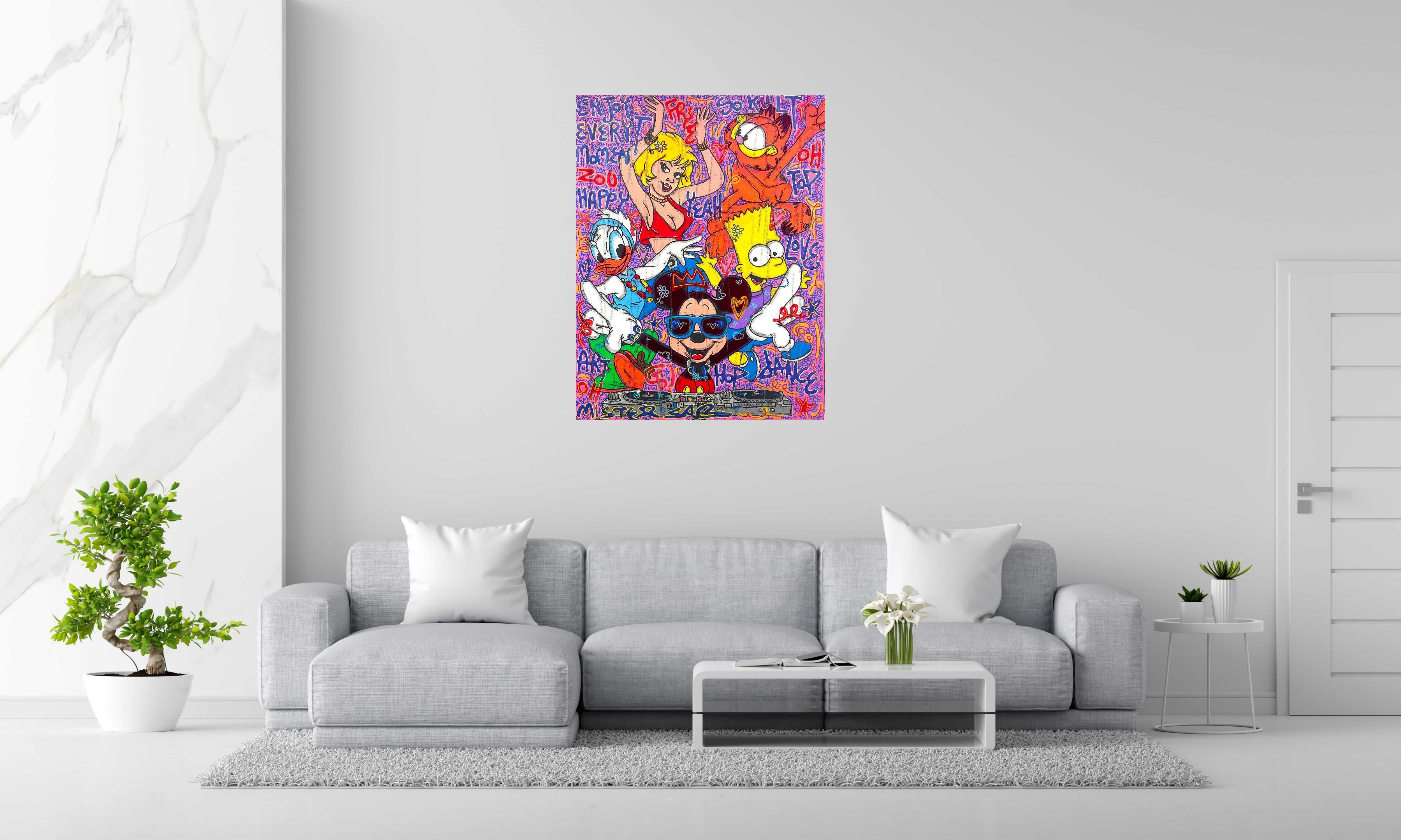 Tableau de RICO SAB a pour titre  Enjoy every moment style street pop art, street art dim : RICO SABprix:950