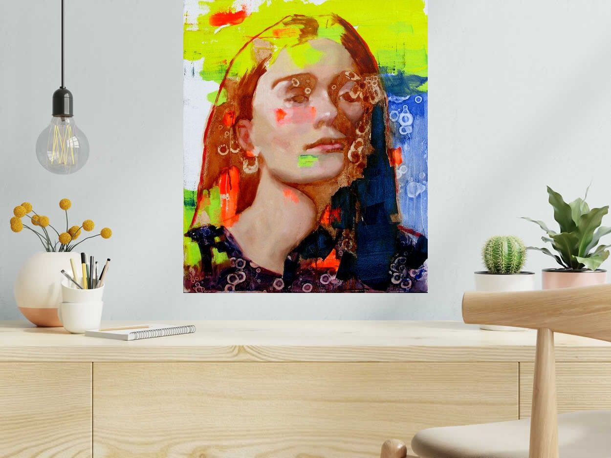 Tableau de NAWEL AUBERT a pour titre  Reverie style figuratif dim : NAWEL AUBERTprix:500