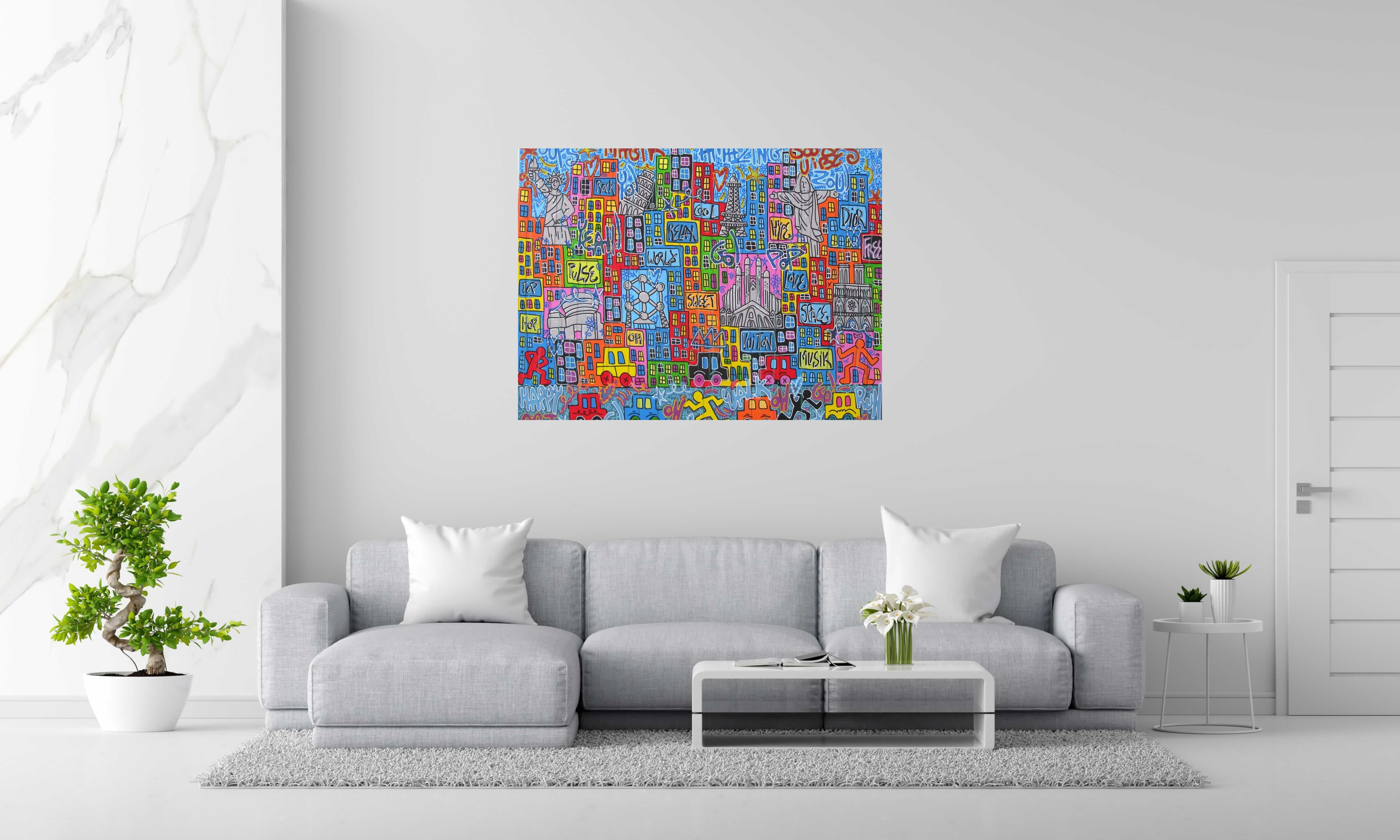 Tableau de RICO SAB a pour titre  Amazing World style street pop art, street art dim : RICO SABprix:1350