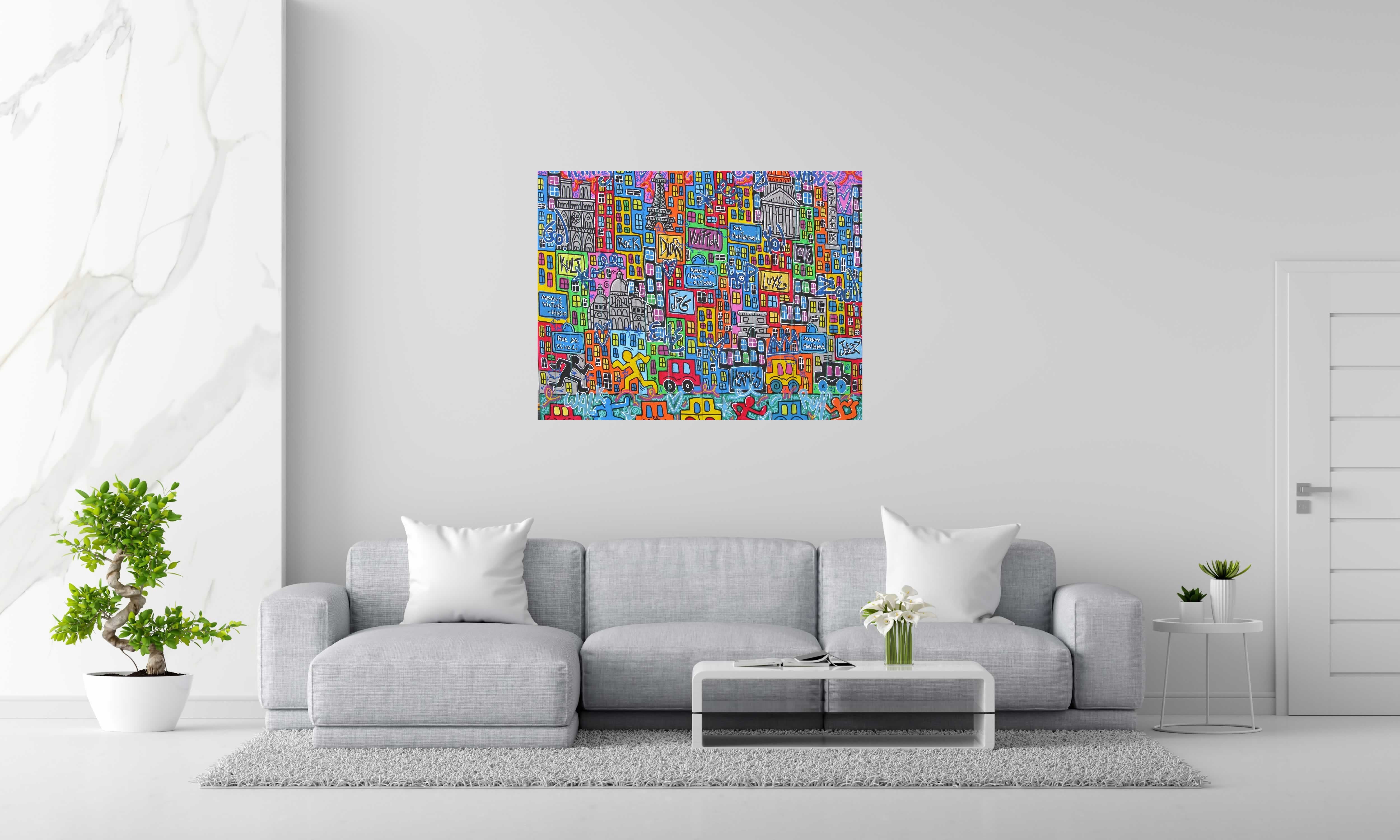 Tableau de RICO SAB a pour titre  Paris Love style street pop art, street art dim : RICO SABprix:950