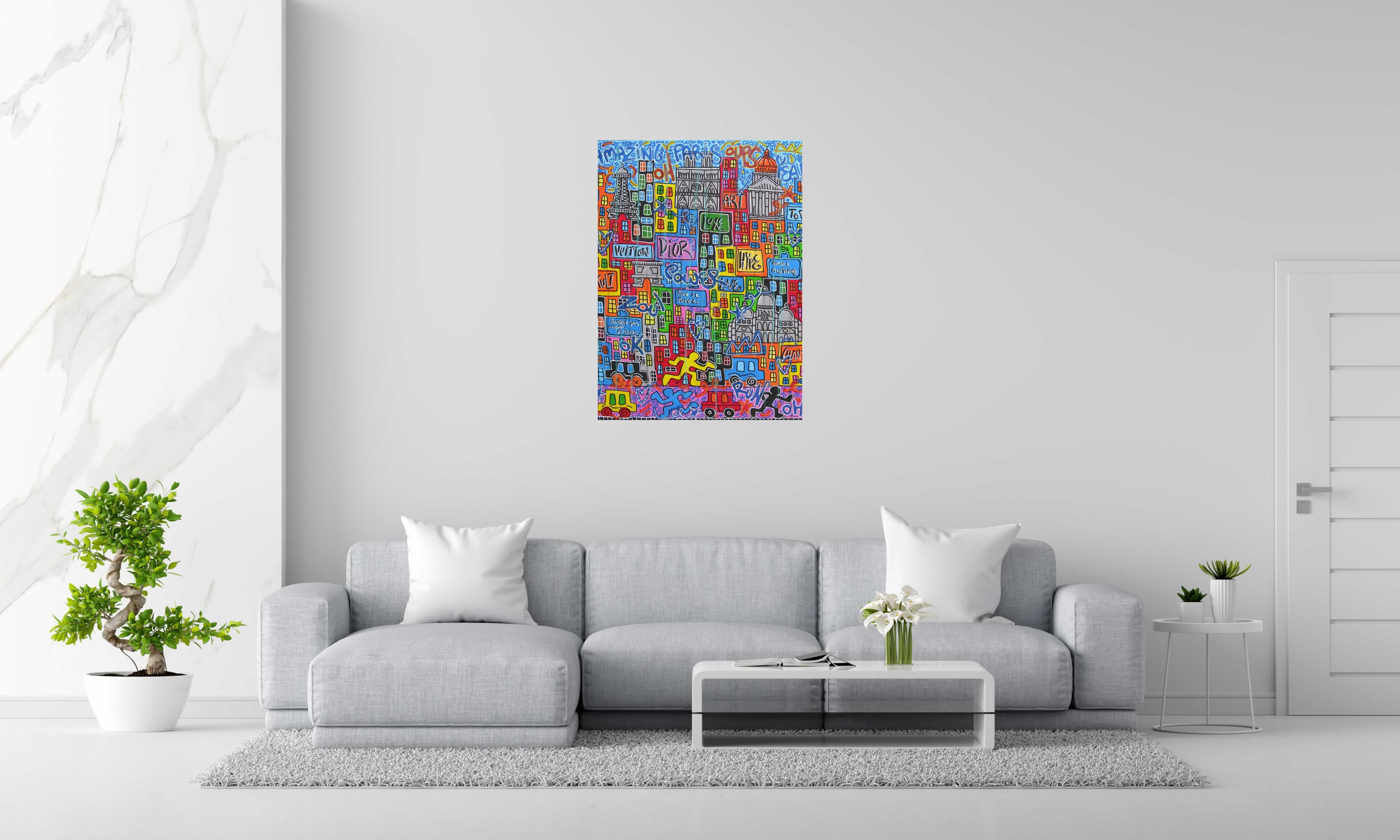 Tableau de RICO SAB a pour titre  Amazing Paris Yeah style street pop art, street art dim : RICO SABprix:750