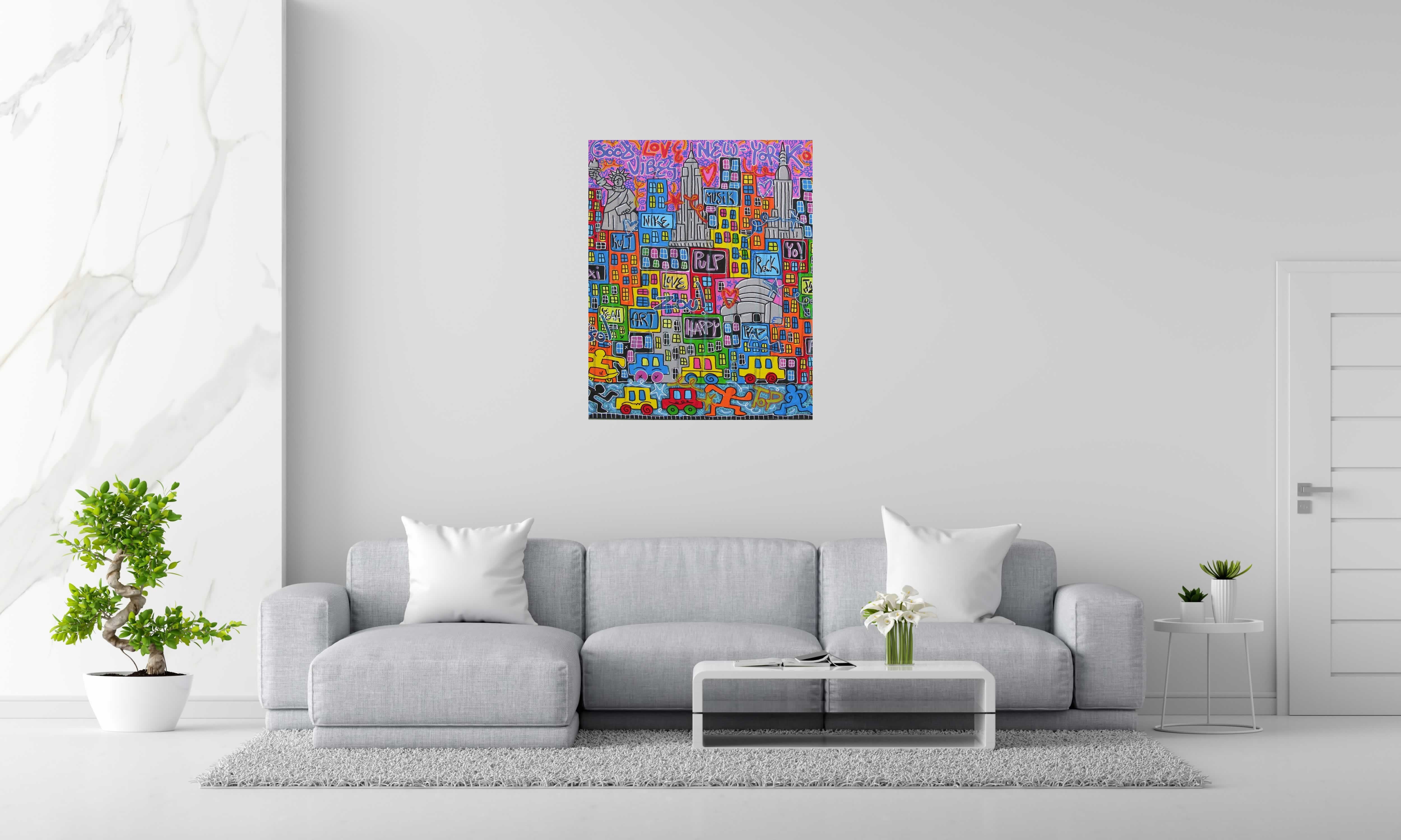 Tableau de RICO SAB a pour titre  Good Vibes NY style street pop art, street art dim : RICO SABprix:800