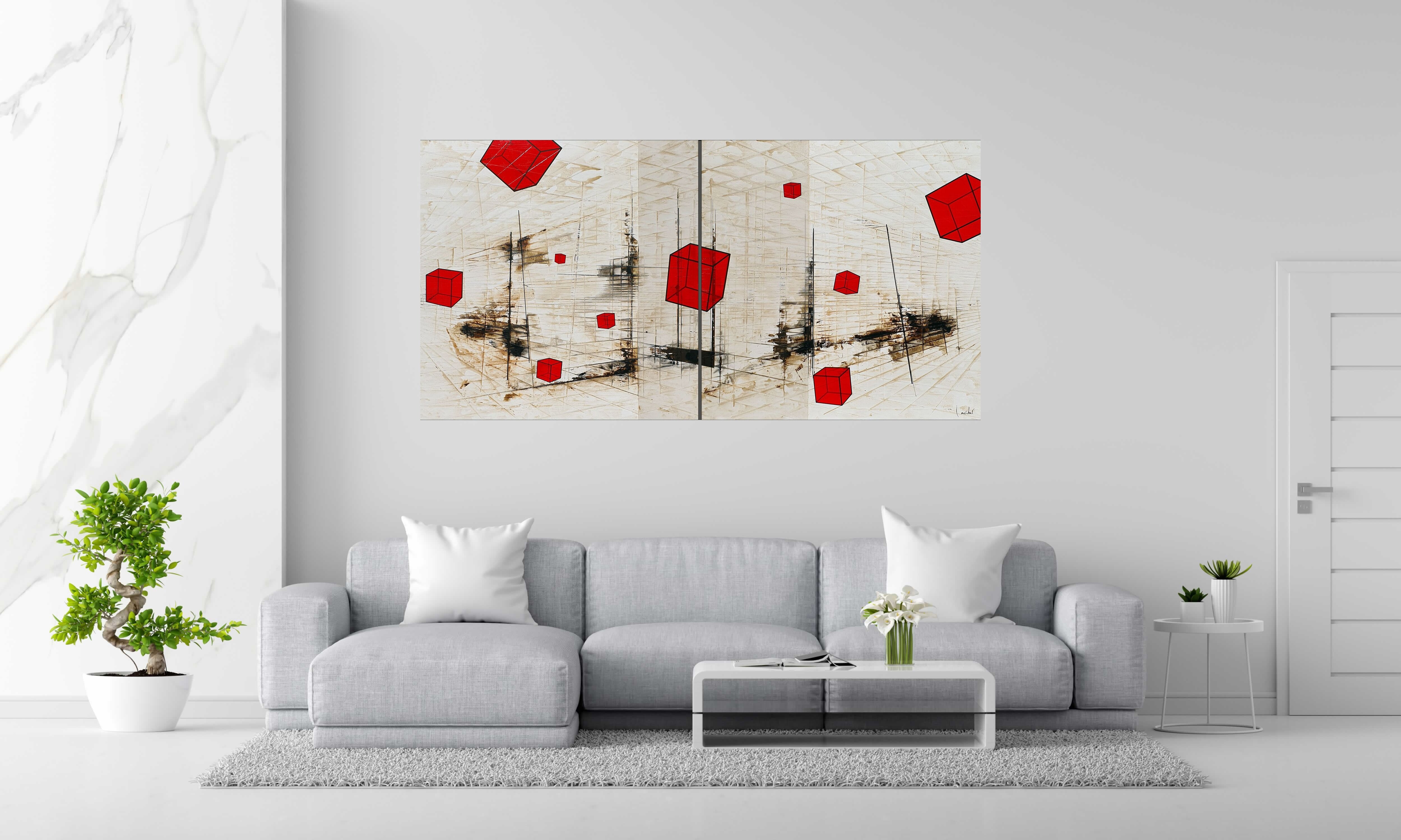 Tableau de LUDOVIC MERCHER a pour titre  SPLIT style abstrait dim : LUDOVIC MERCHERprix:2200