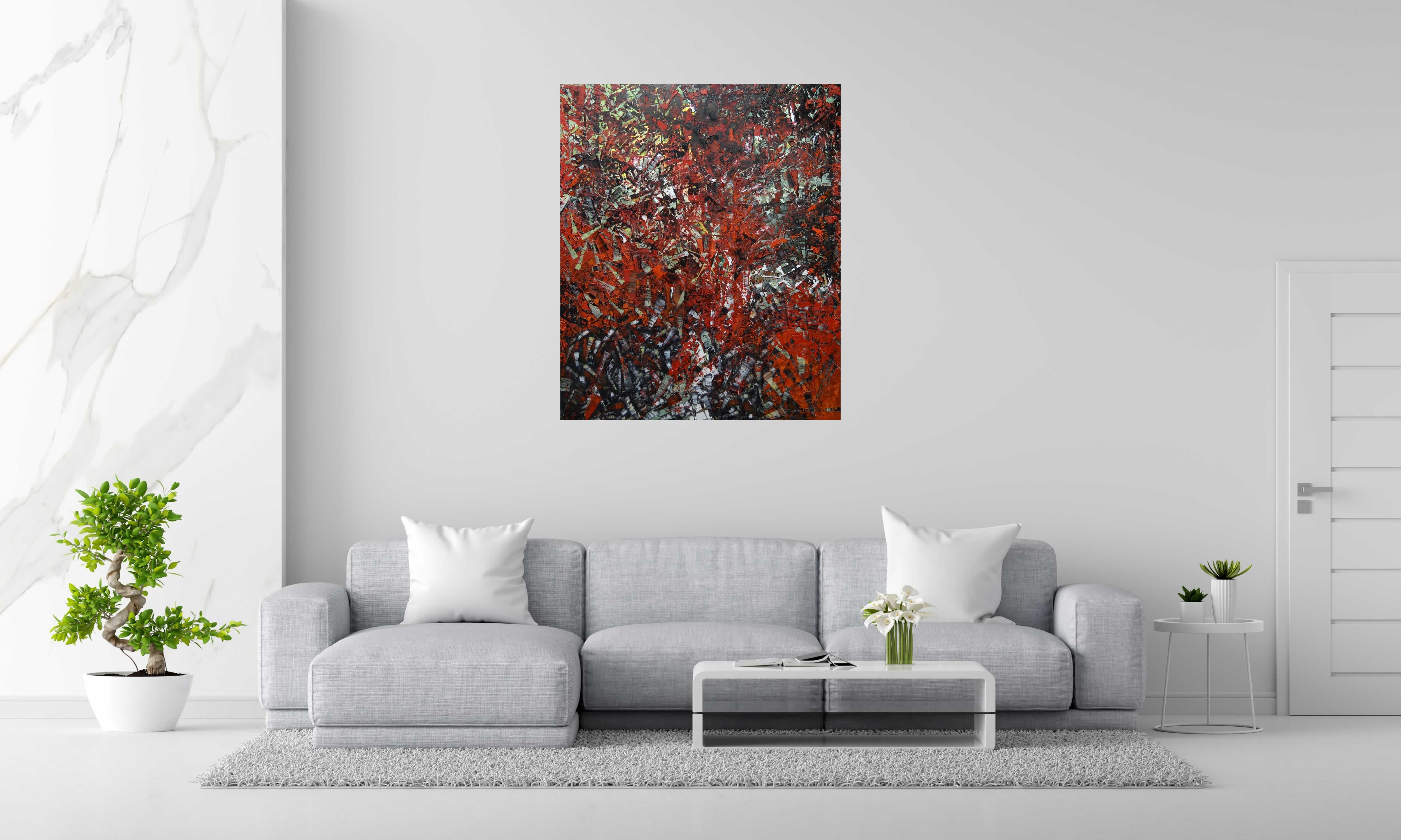 Tableau de ALAIN BECANNE a pour titre  Peinture 02-2025-15 style abstrait dim : ALAIN BECANNEprix:950