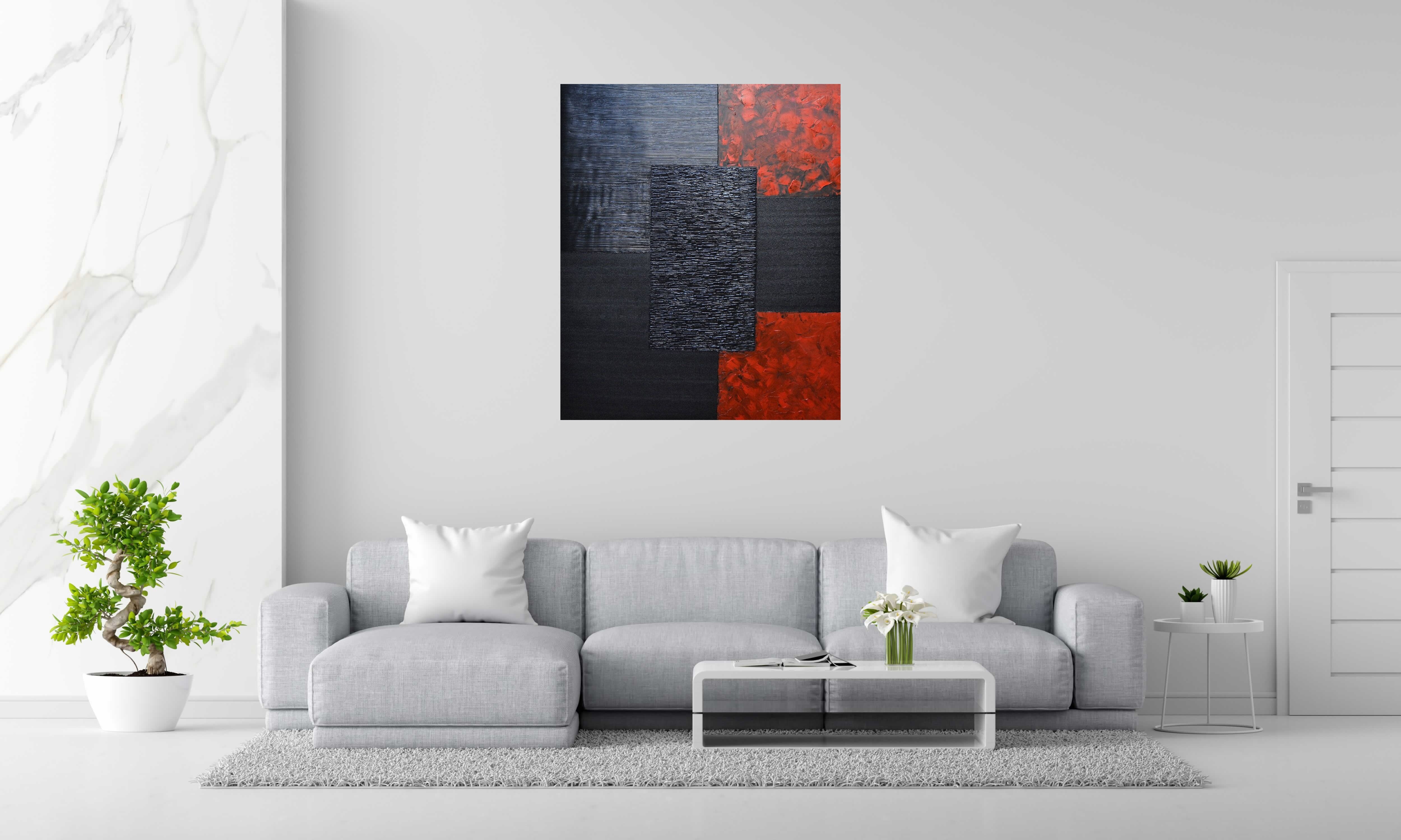 Tableau de ALAIN BECANNE a pour titre  Peinture 12-2025-57 style abstrait dim : ALAIN BECANNEprix:950
