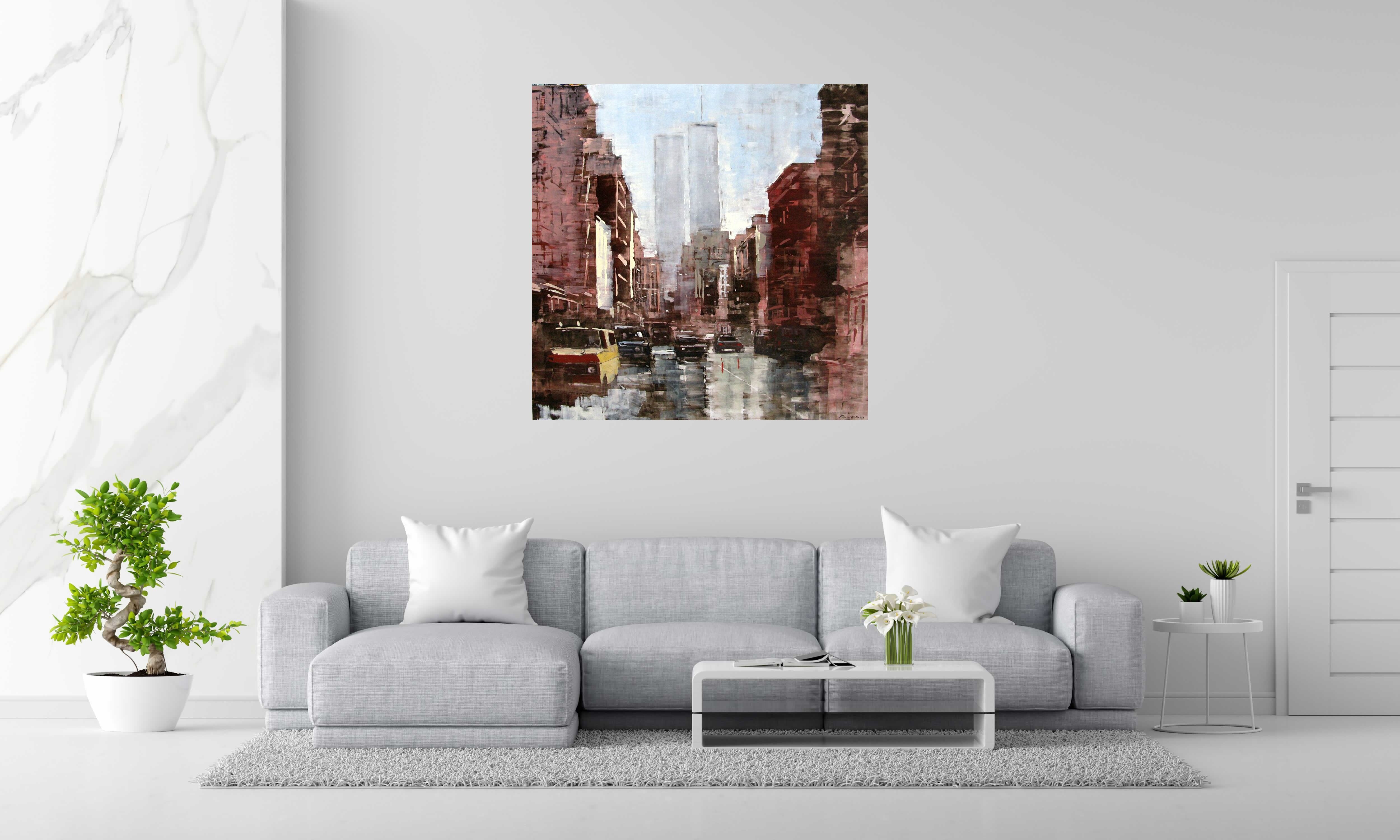 Tableau de ADRIEN FAVEAU a pour titre  Manhattan 80's style figuratif, graphique dim : ADRIEN FAVEAUprix:3200