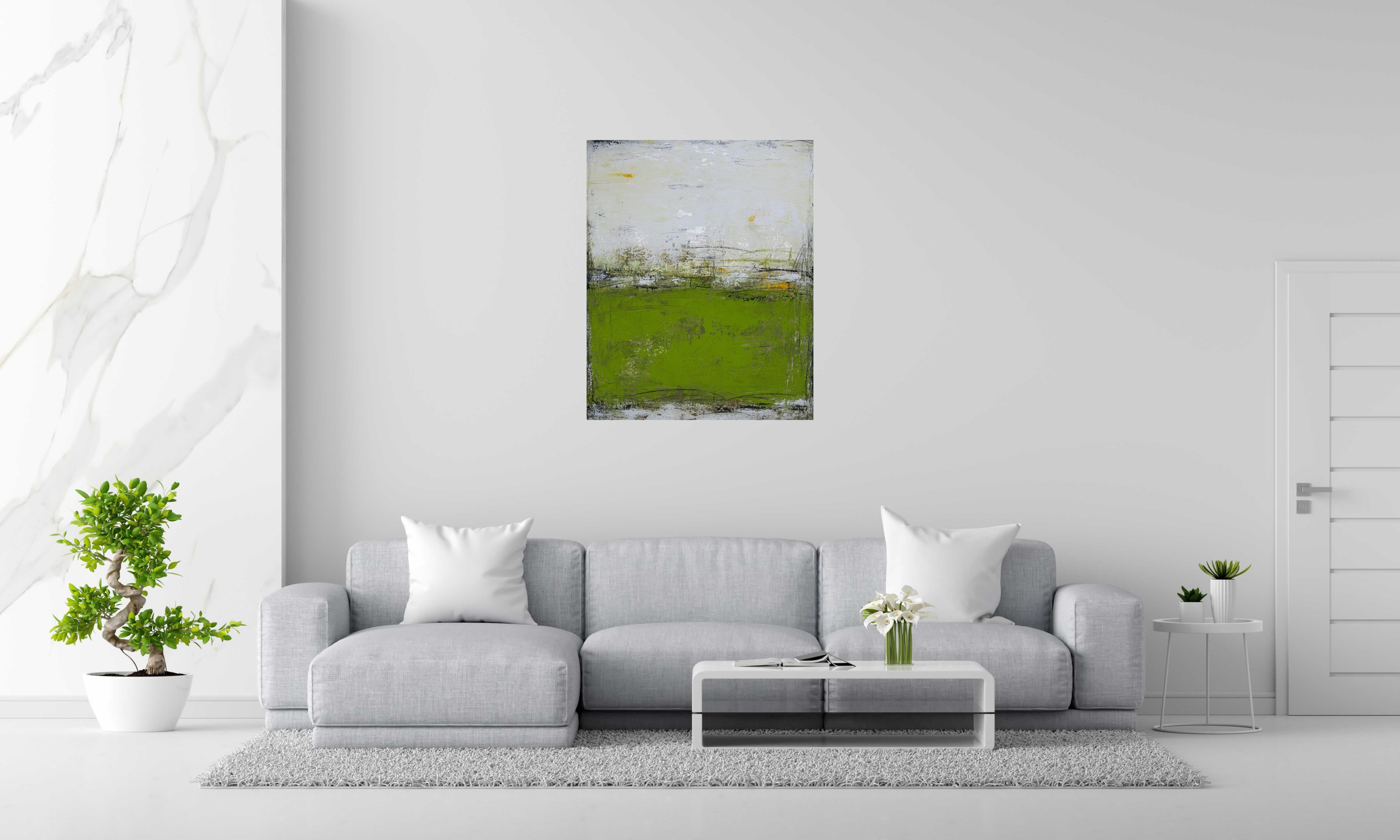 Tableau de TANIA CARRARA a pour titre  Nuances Ciel et vert style abstrait dim : TANIA CARRARAprix:950