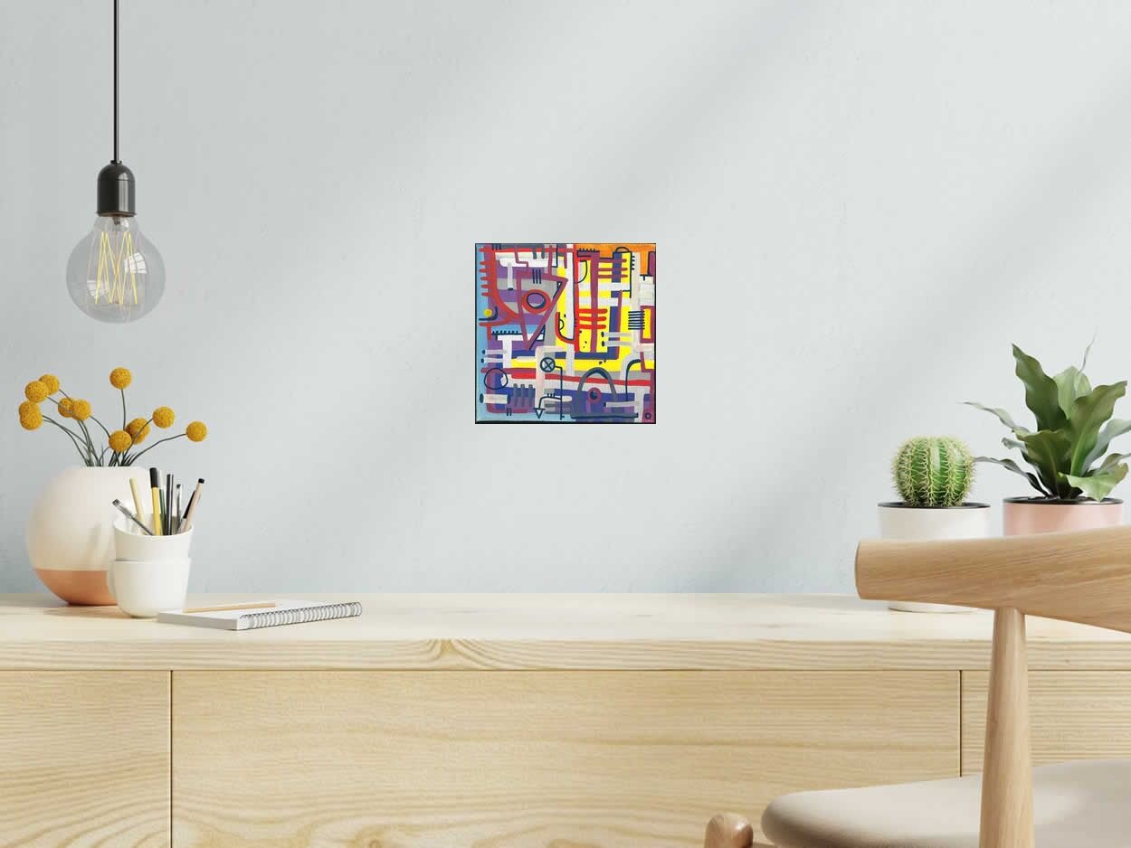 Tableau de TAREK a pour titre  Geometric yellow style street art dim : TAREKprix:160