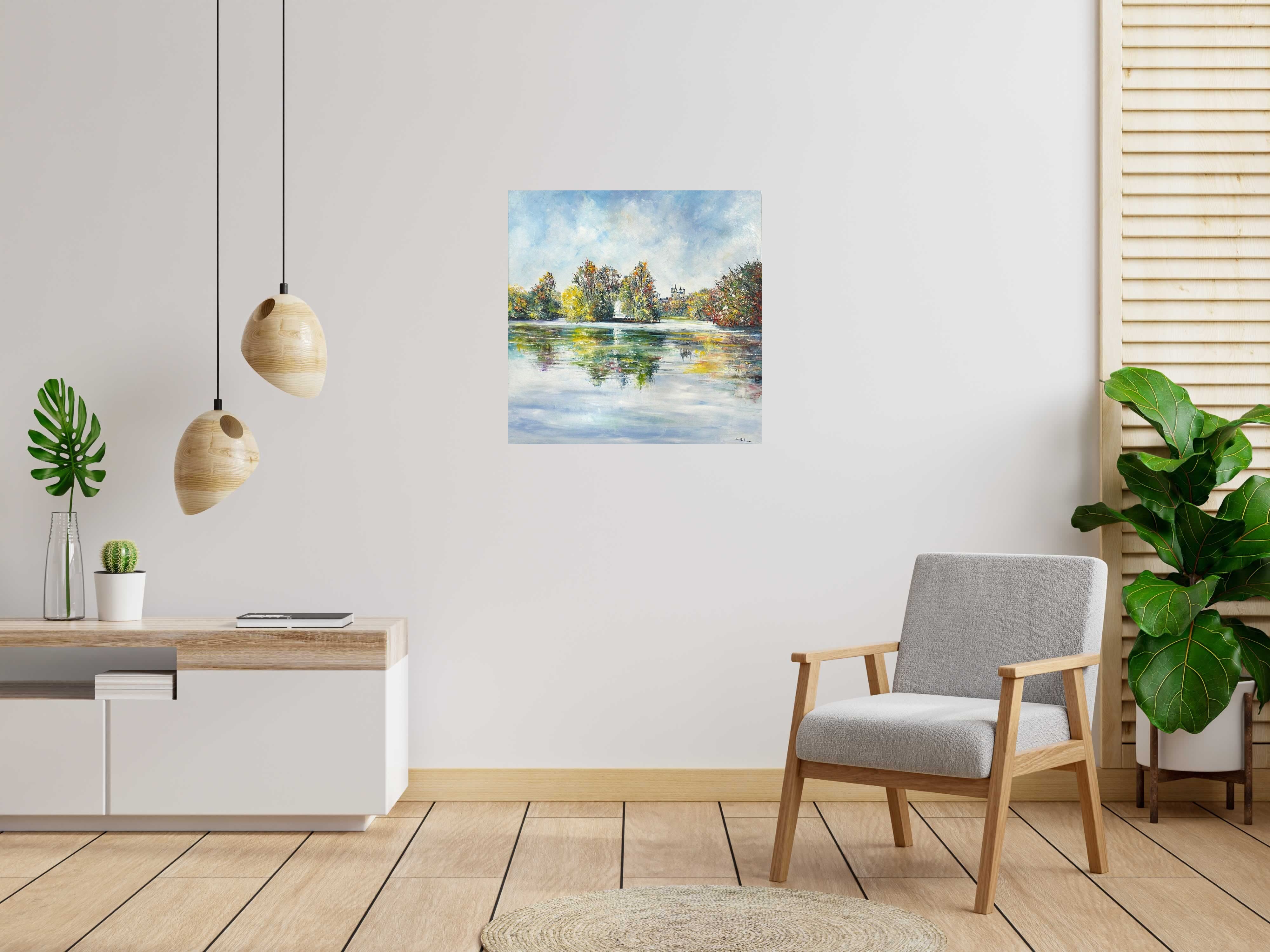 Tableau de PHIL a pour titre  Île du souvenir, Lyon style figuratif dim : PHILprix:600
