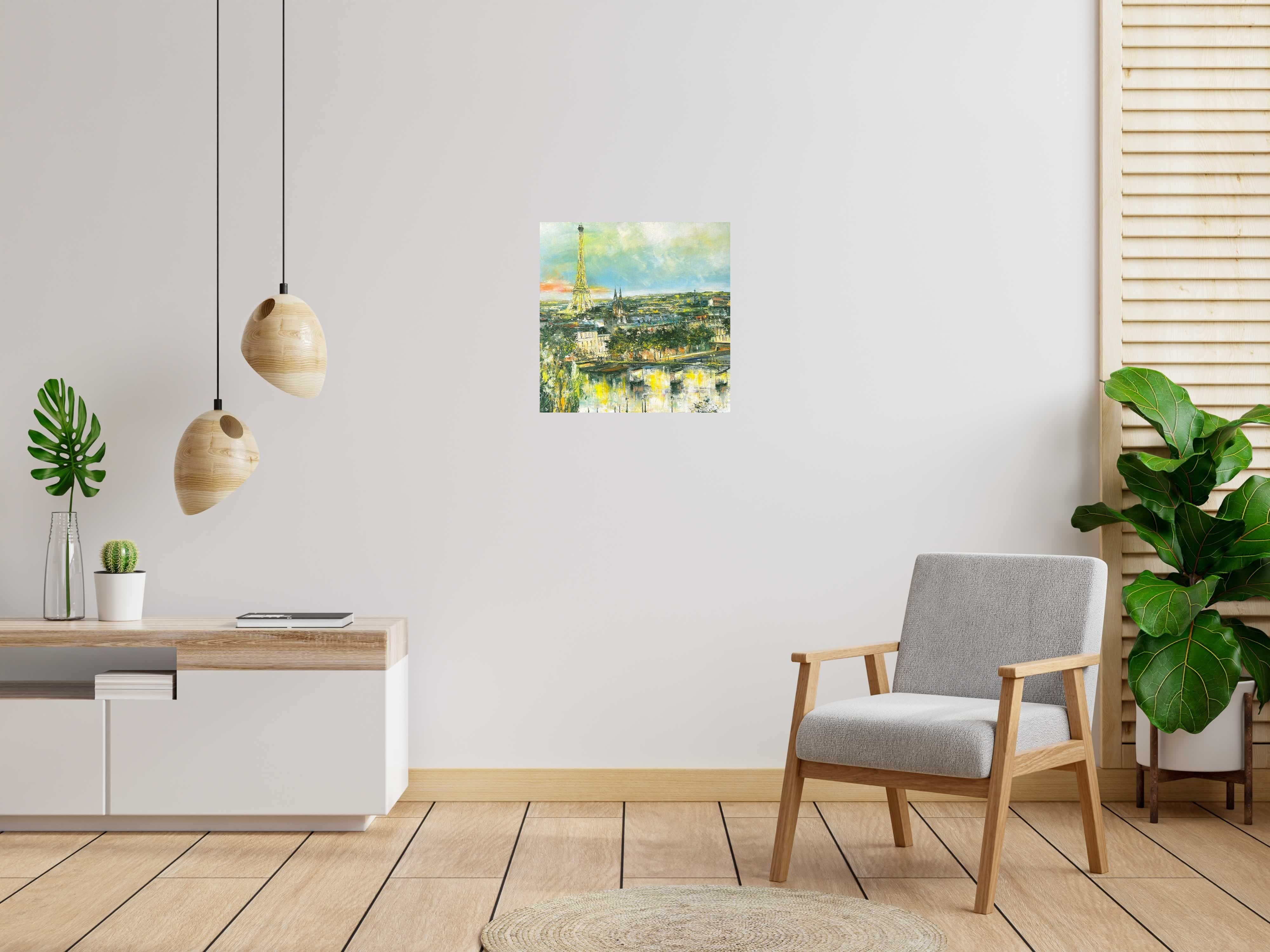 Tableau de PHIL a pour titre  Vue sur la Seine style figuratif dim : PHILprix:350