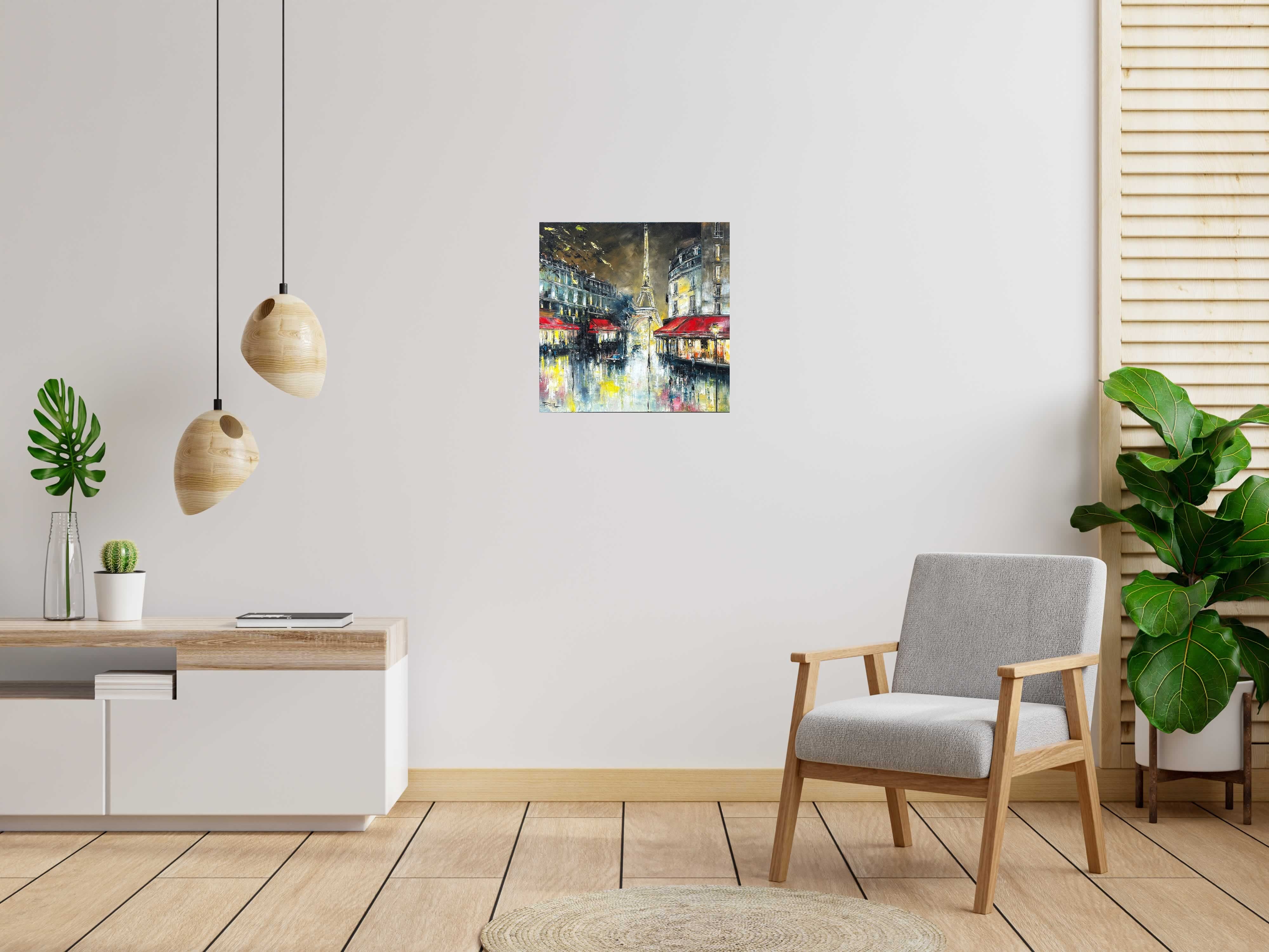 Tableau de PHIL a pour titre  Les boulevards style figuratif dim : PHILprix:350