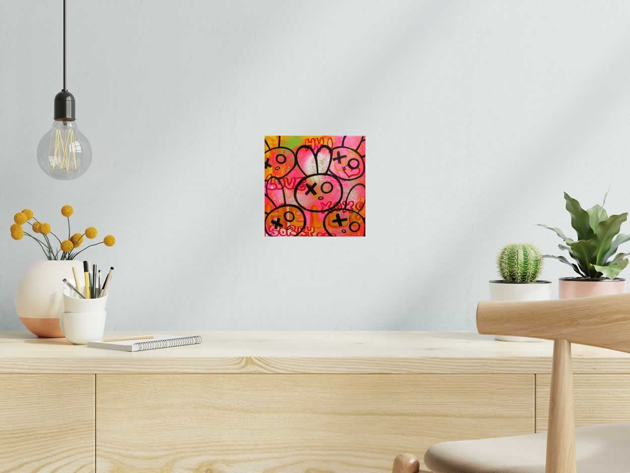 Tableau de LUSSY a pour titre  bunny tête style graffiti, street pop art dim : LUSSYprix:60