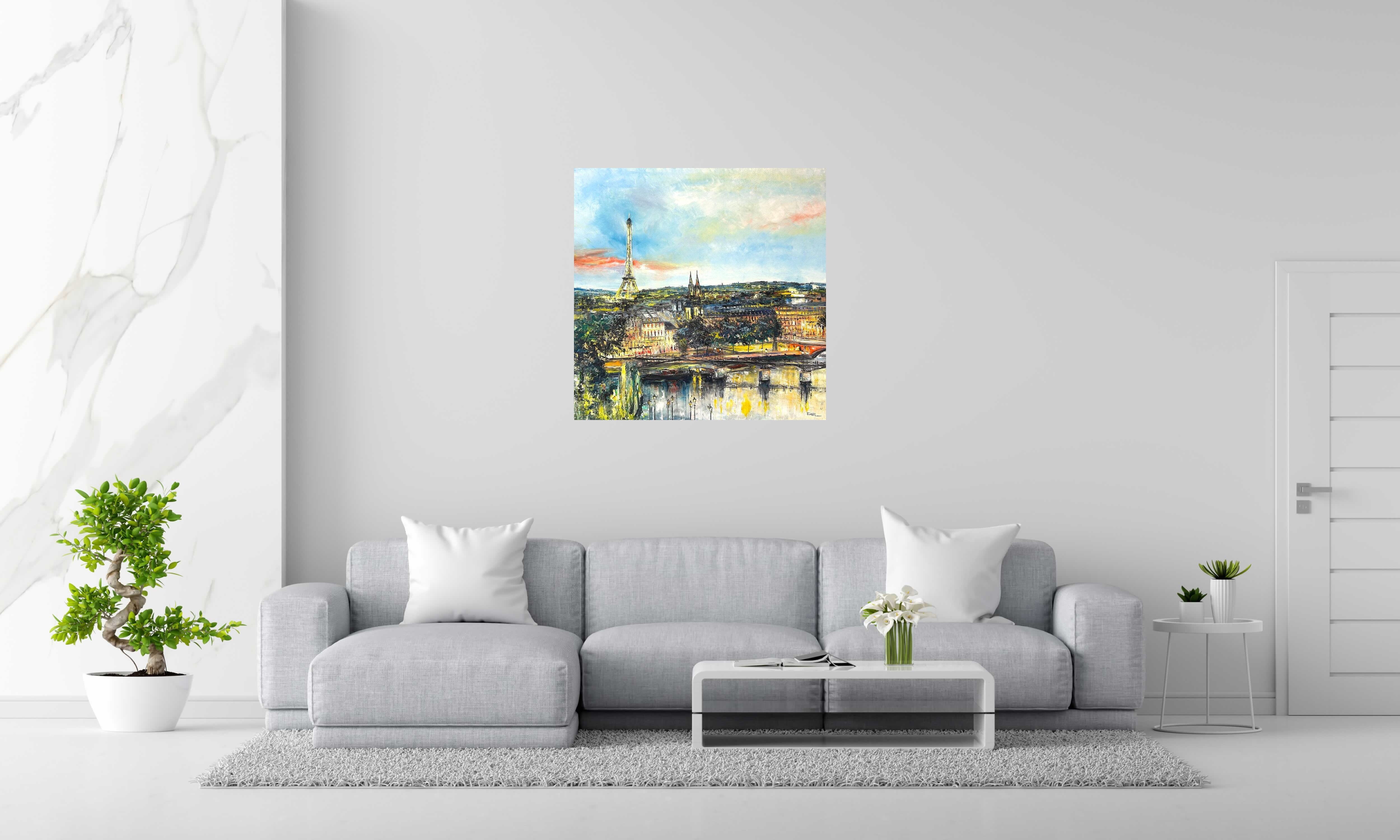 Tableau de PHIL a pour titre  Vue sur le pont des Arts style figuratif dim : PHILprix:700