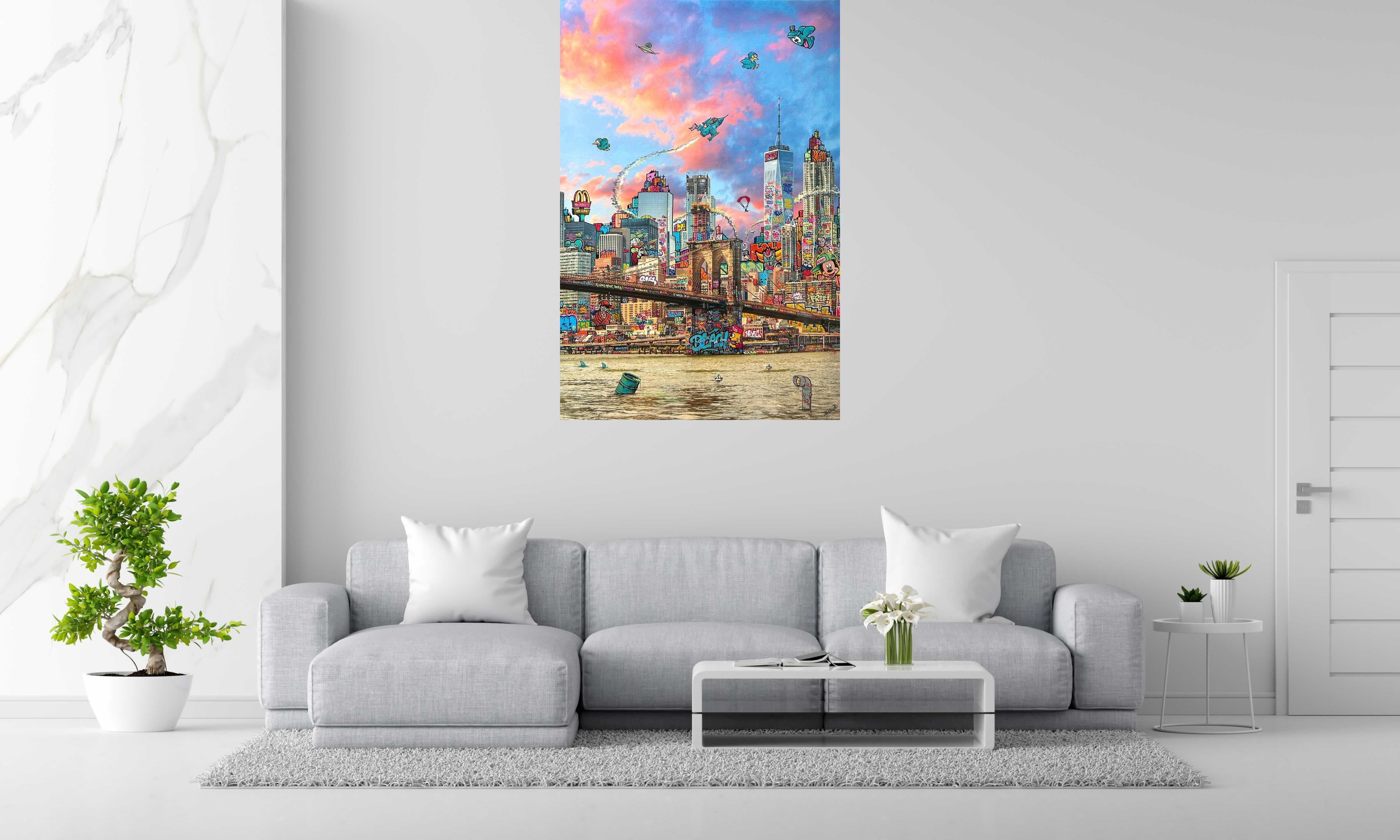 Tableau de BLACH a pour titre  New York ultimate 2026 style graffiti, street art dim : BLACHprix:1500